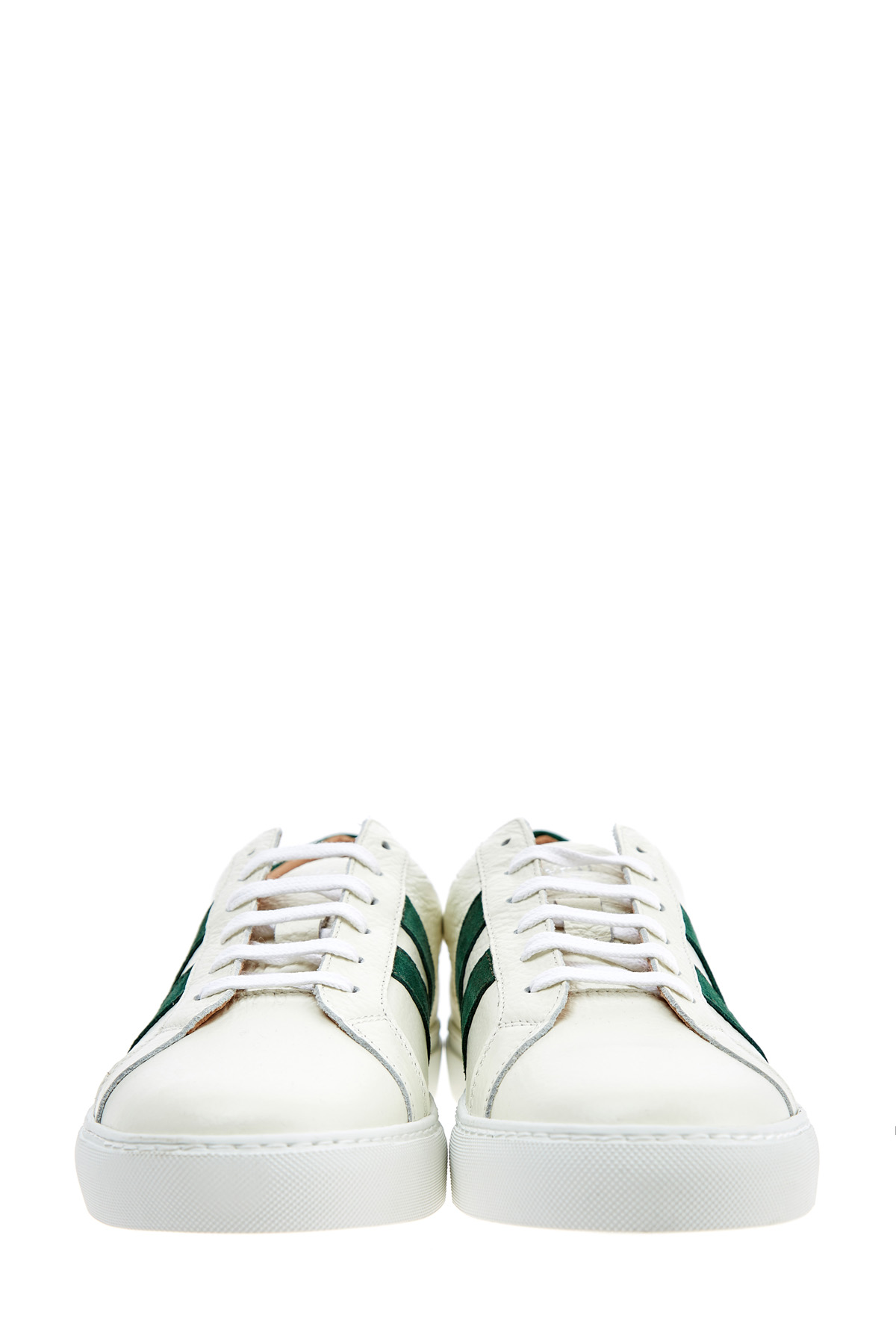 Кожаные кеды с отделкой из замши в спортивном стиле ELEVENTY, цвет белый, размер 40 - фото 5