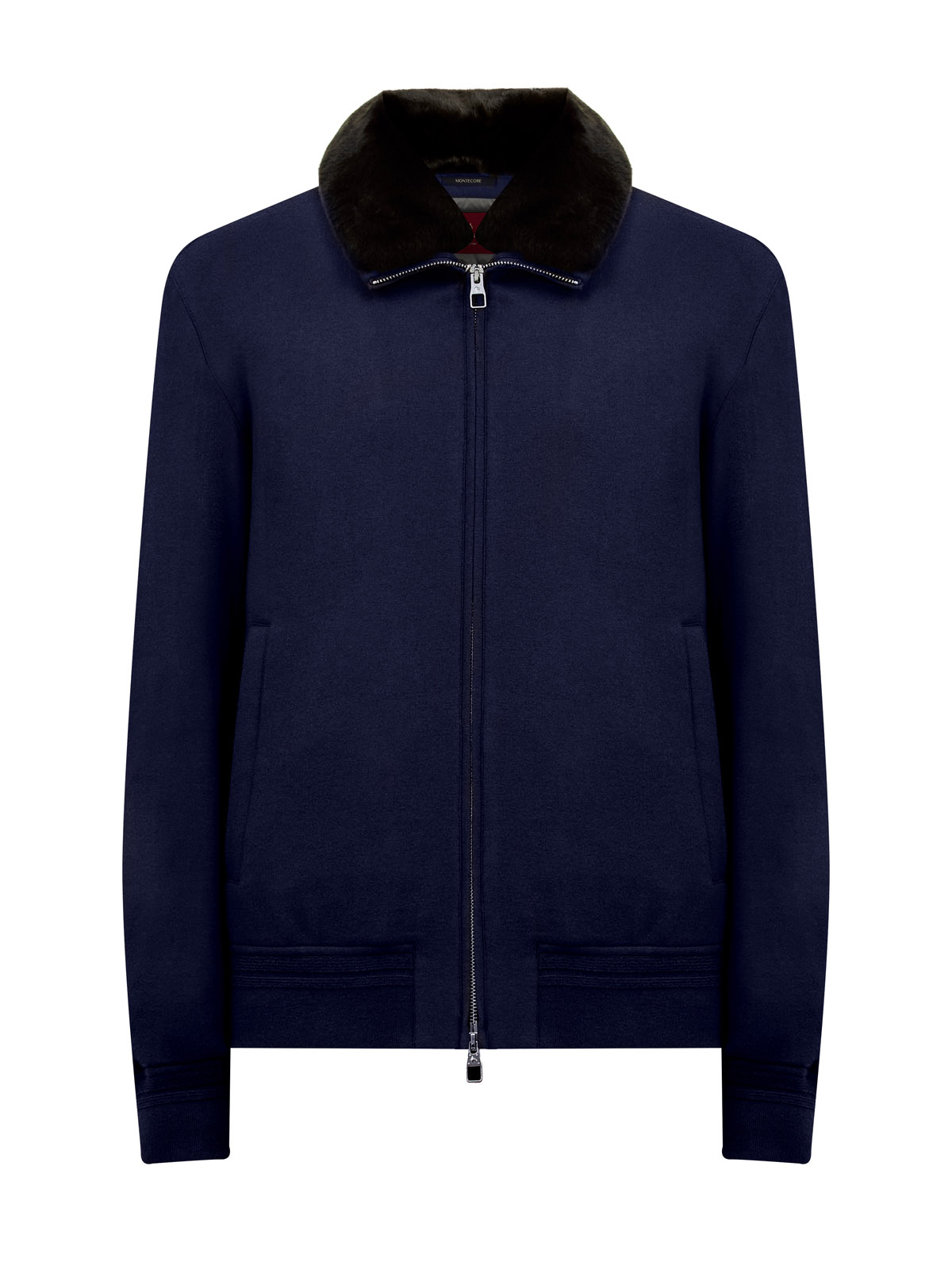 

Пуховый бомбер из шерсти со съемной меховой вставкой, Синий, Пуховый бомбер из шерсти со съемной меховой вставкой