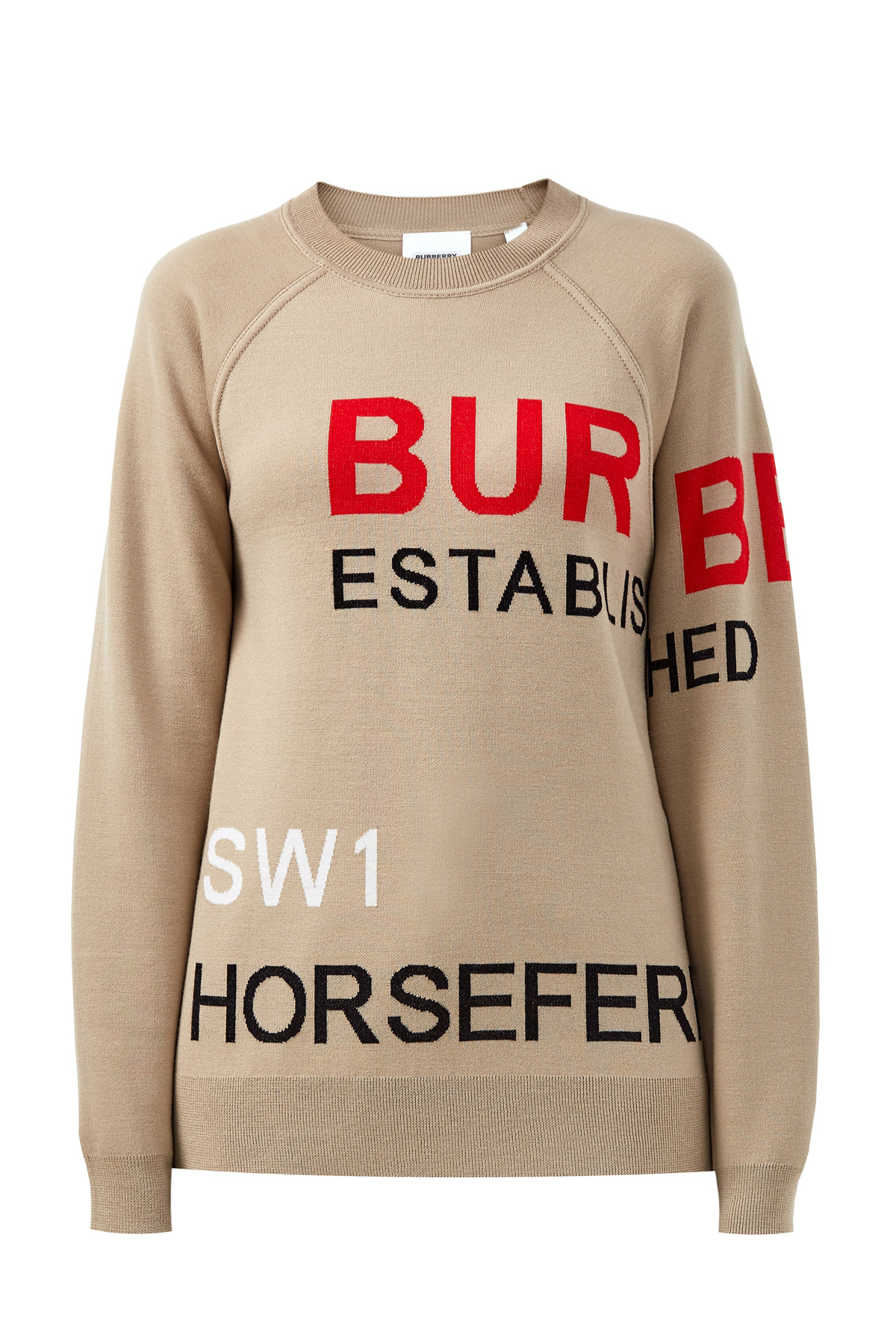 

Джемпер-свитшот из шерсти мериноса с архивным принтом, Бежевый, Джемпер-свитшот из шерсти мериноса с архивным принтом