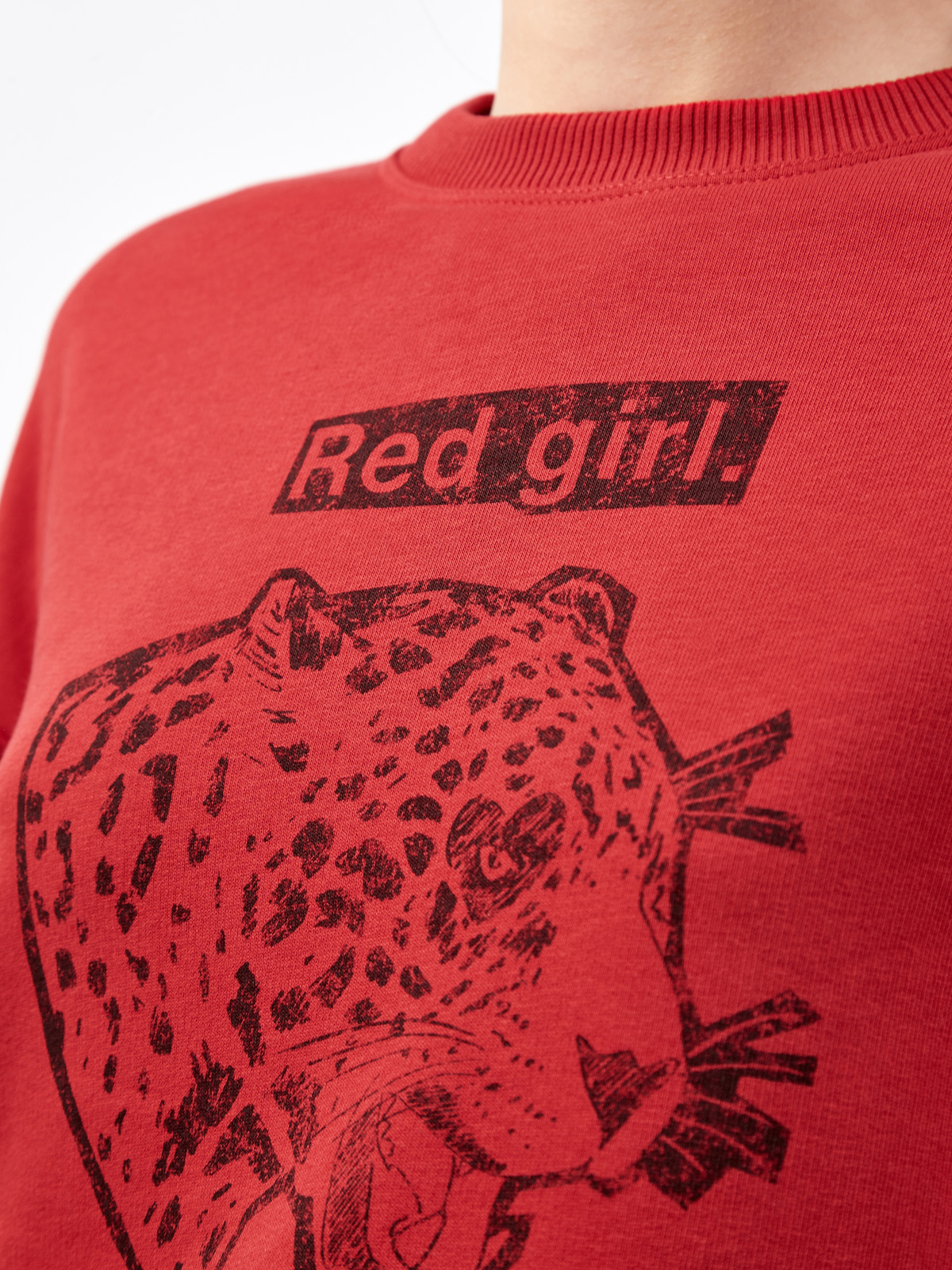 Свитшот из хлопкового футера с принтом Red girl REDVALENTINO, цвет красный, размер S;M;L;XS - фото 5