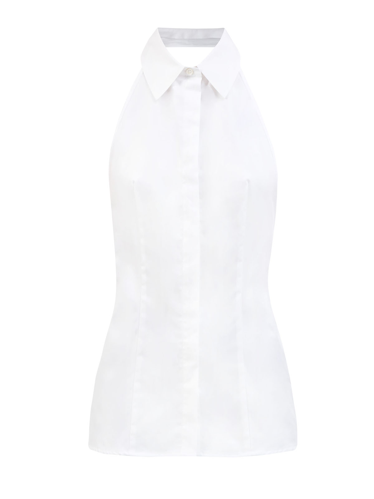 Приталенная рубашка без рукавов с вырезом на спинке GOOROO, цвет белый, размер 40;42;44;38