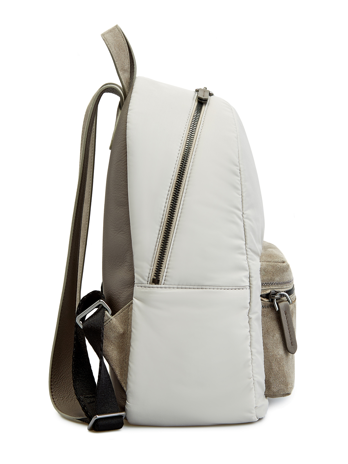 Рюкзак из бархатистой замши и тафты с цепочкой Мониль BRUNELLO CUCINELLI, цвет серый, размер 42;44 - фото 4