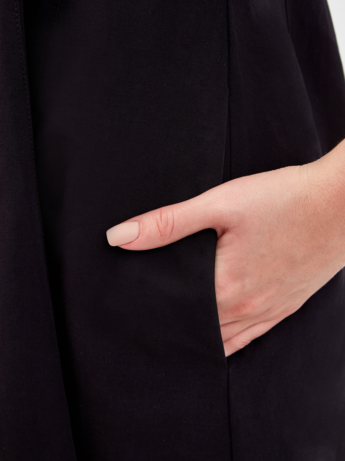 Платье-миди из плотного хлопка и льна с объемным подолом GENTRYPORTOFINO, цвет черный, размер 42;44;40 - фото 5