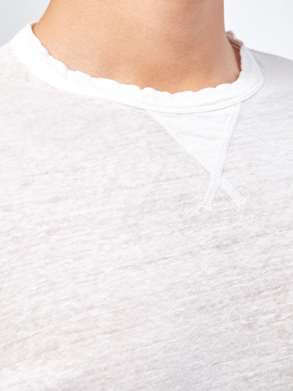Однотонная футболка из дышащей льняной ткани ELEVENTY, цвет белый, размер 52 - фото 5