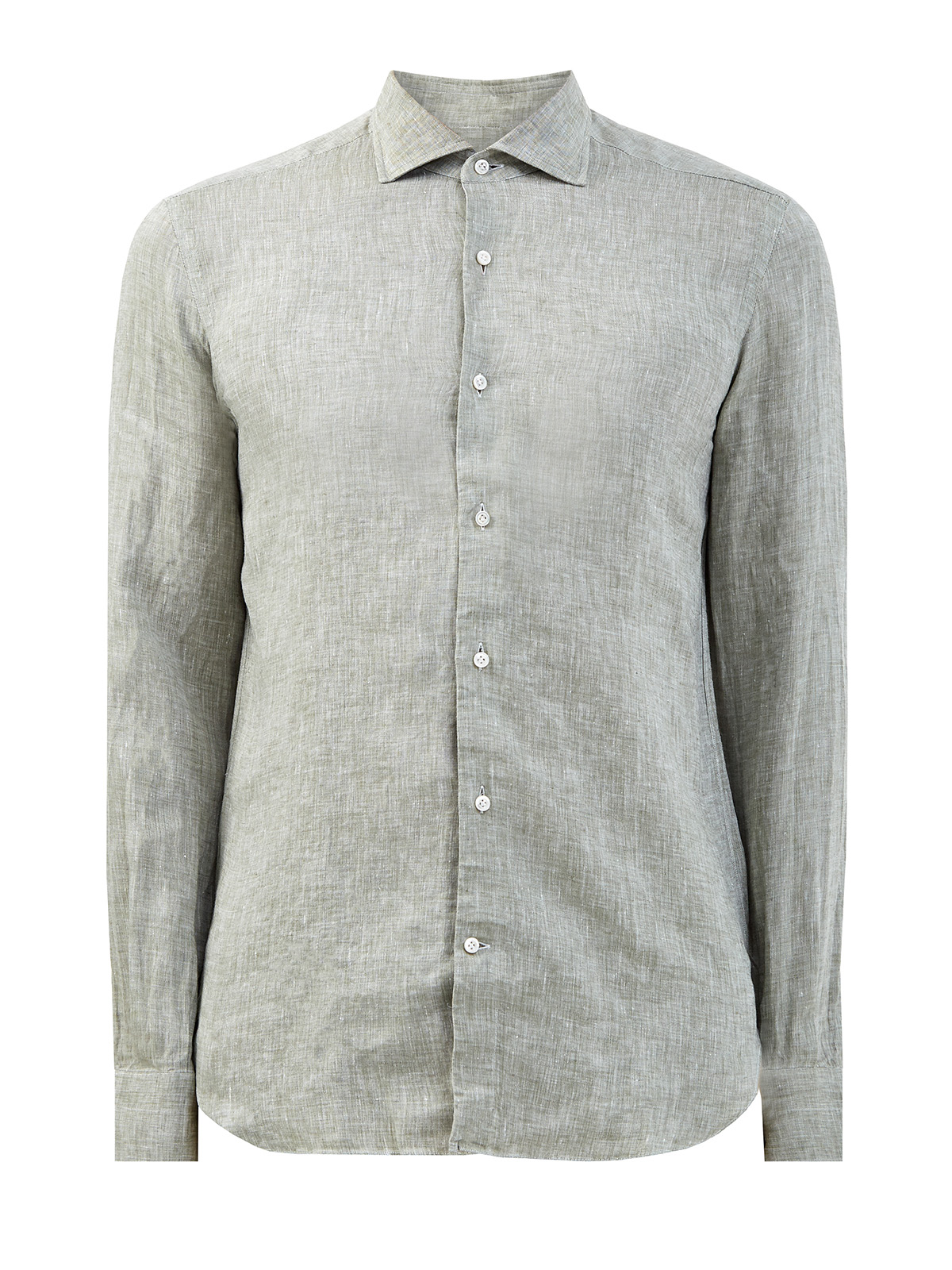 Рубашка в стиле leisure из дышащей льняной ткани LUCIANO BARBERA, цвет серый, размер 48;50;52;54 - фото 1