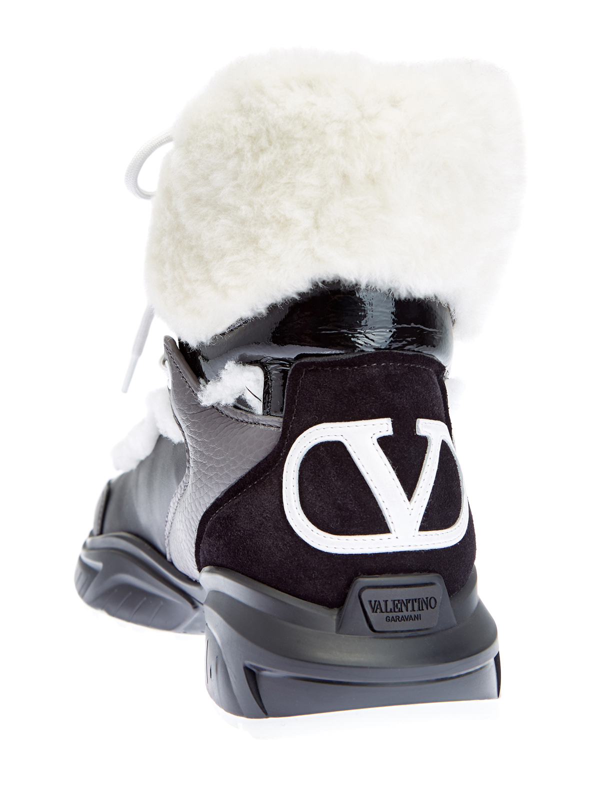Утепленные мехом ботинки в треккерском стиле VALENTINO GARAVANI, цвет черный, размер 36;36.5;37.5;39.5 - фото 4