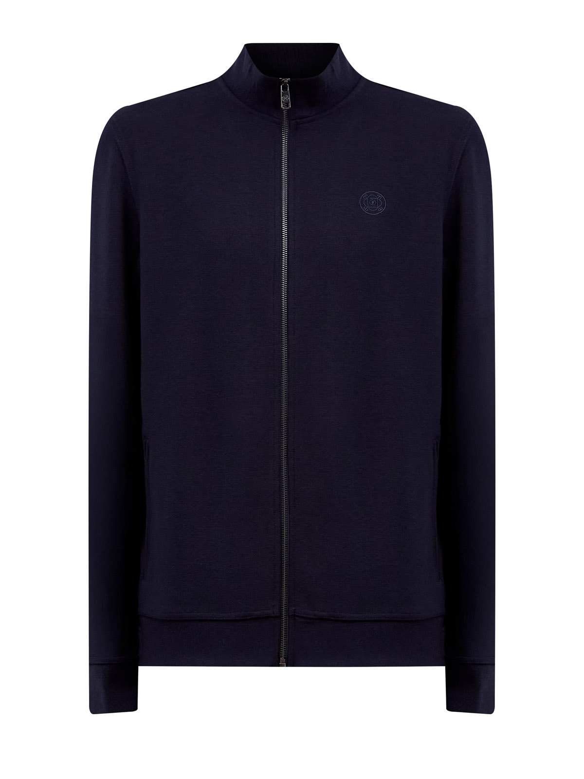 

Толстовка в спортивном стиле с воротом-стойкой и вышивкой, Синий, Толстовка в спортивном стиле с воротом-стойкой и вышивкой