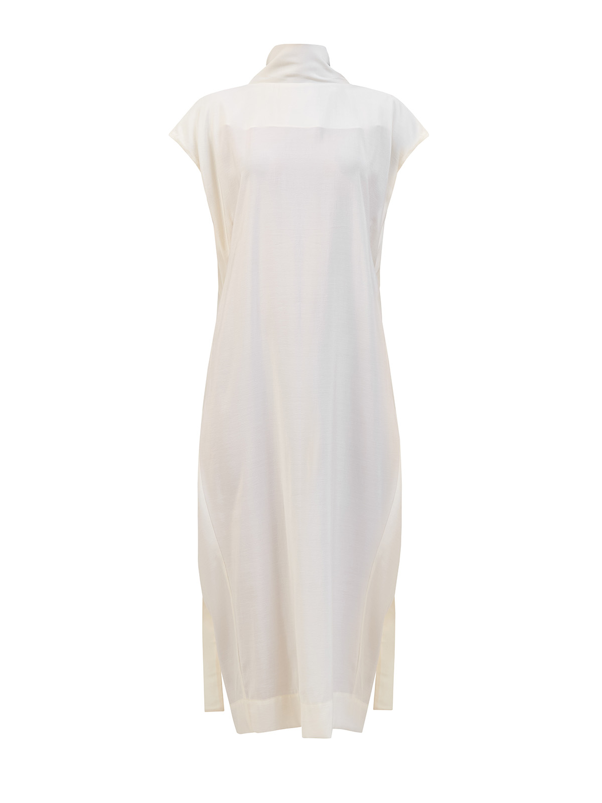 

Легкое платье-миди из модала с широкой лентой и завязками, Белый, Легкое платье-миди из модала с широкой лентой и завязками