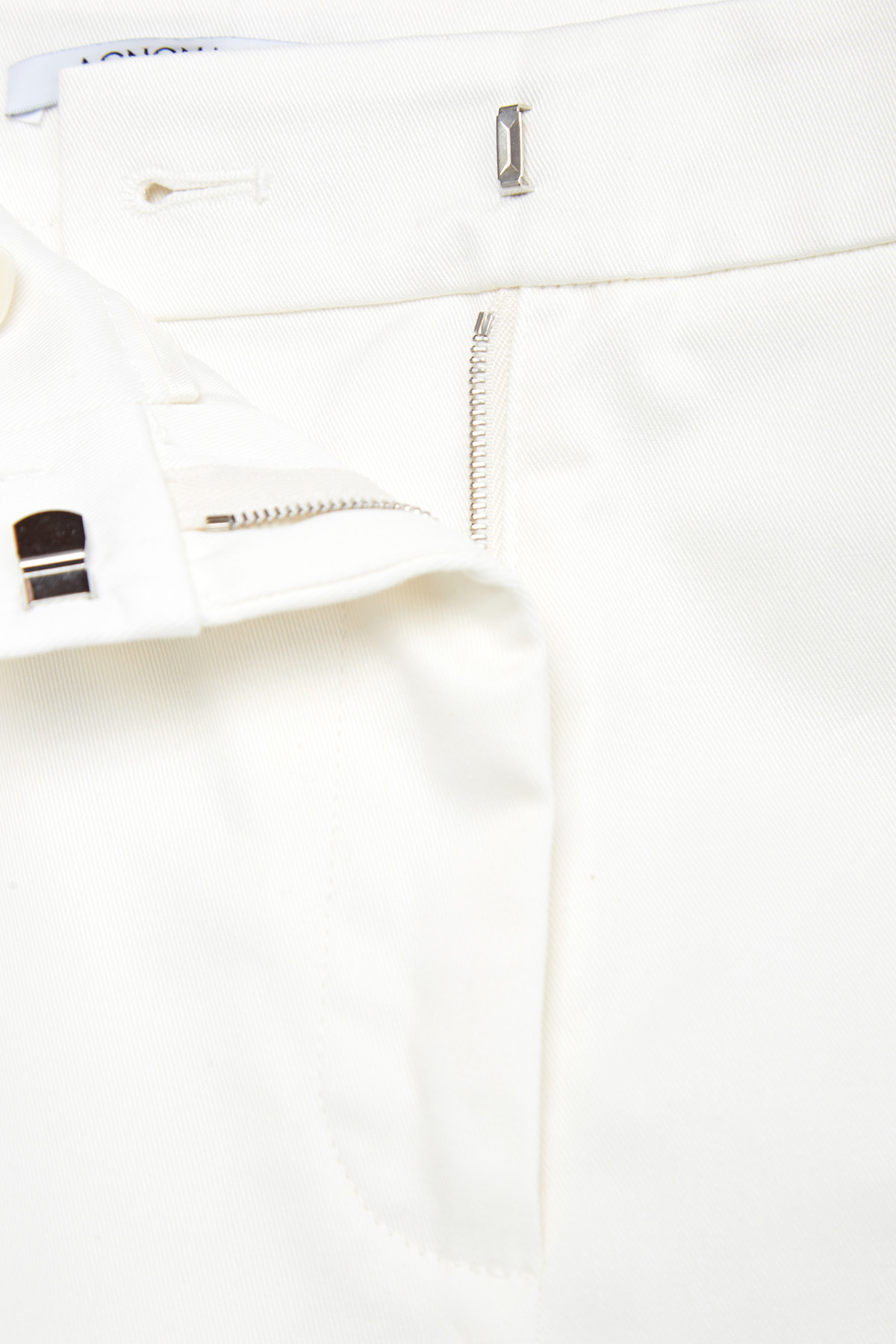 Зауженные белые брюки из гладкого хлопка AGNONA, цвет белый, размер 44;38;42 - фото 7