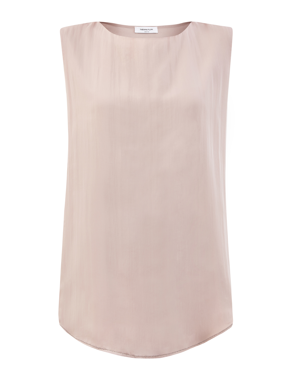 Блуза из тонкого шелка и вискозы с цепочкой Punto Luce FABIANA FILIPPI розового цвета