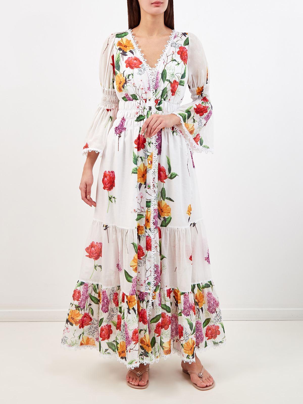 Платье Lipa из воздушного хлопка и кружева с V-образным вырезом CHARO RUIZ IBIZA, цвет белый, размер S;M;L;XL - фото 2
