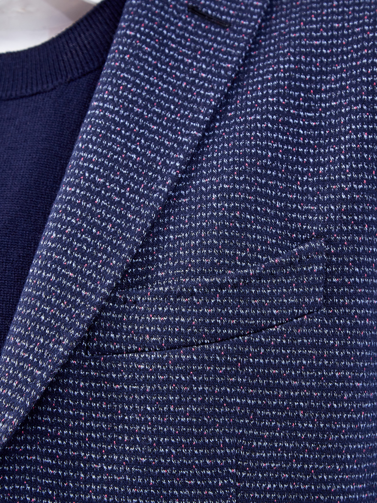 Костюмный пиджак ручной работы с микро-узором ETRO, цвет синий, размер 50;52;54 - фото 5