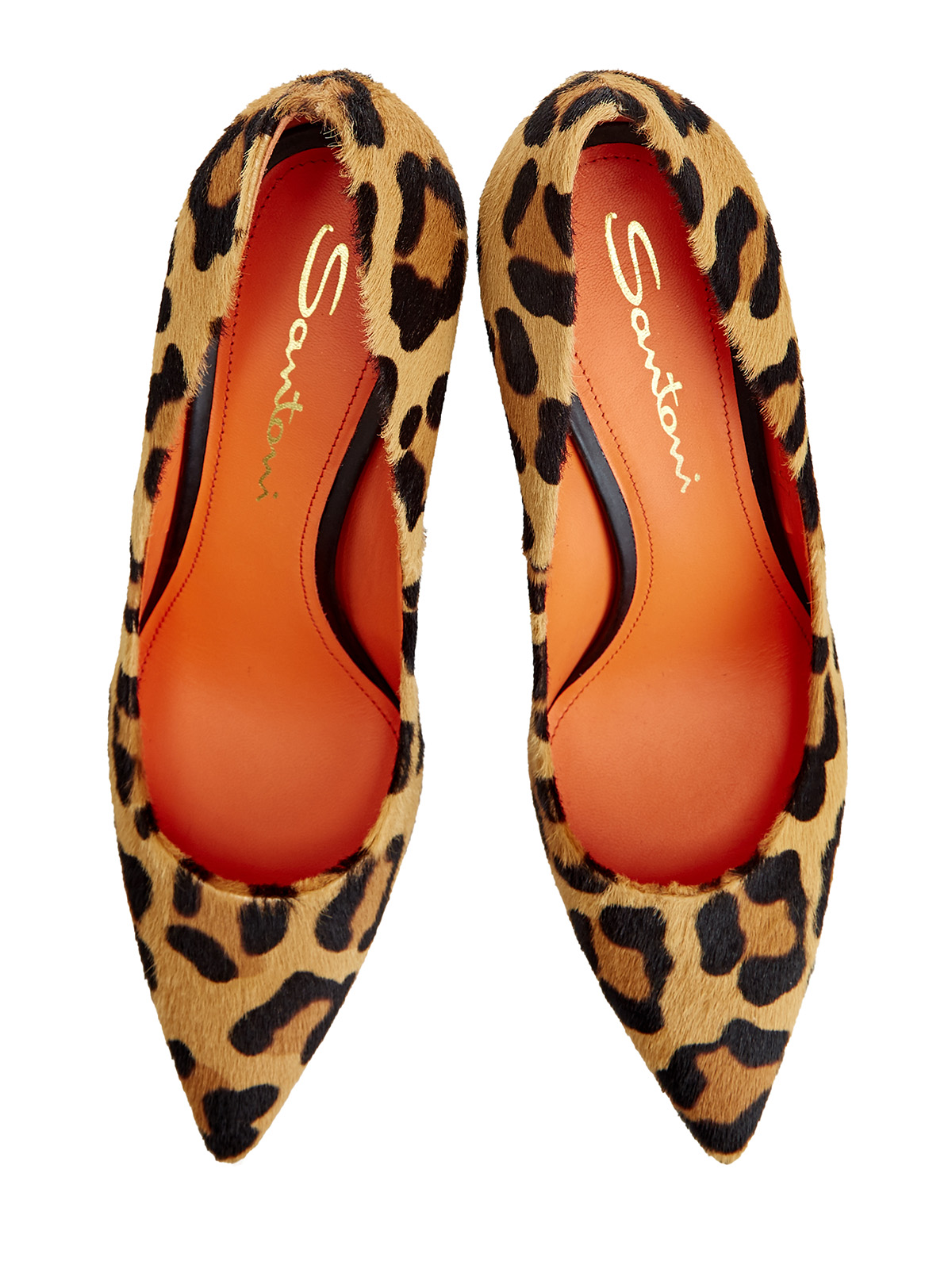 Туфли из меха с леопардовым принтом SANTONI, цвет мульти, размер 37.5;38.5;39;40;37 - фото 4