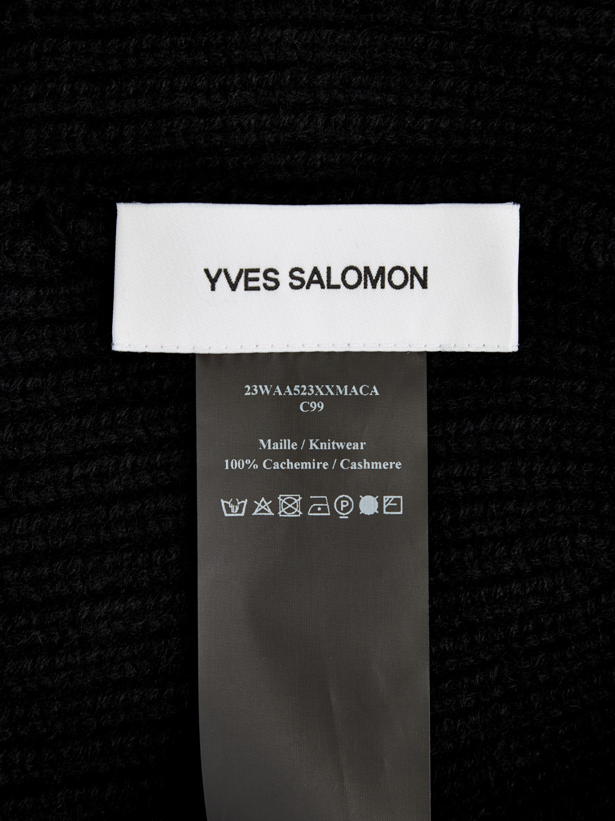Шапка из кашемировой пряжи английской вязки YVES SALOMON, цвет черный, размер M;L - фото 4