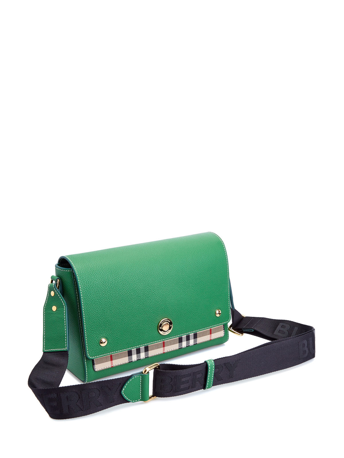 Кожаная сумка через плечо в клетку Vintage Check BURBERRY, цвет зеленый, размер 40;41;42;43;44;45 - фото 3