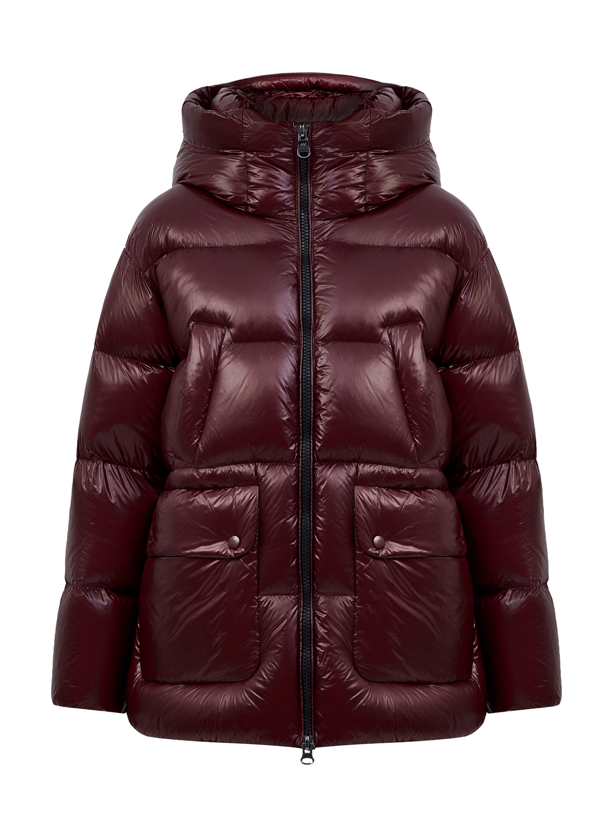 

Пуховик Daila из блестящего нейлона с макро-карманами, Бордовый, Пуховик Daila из блестящего нейлона с макро-карманами