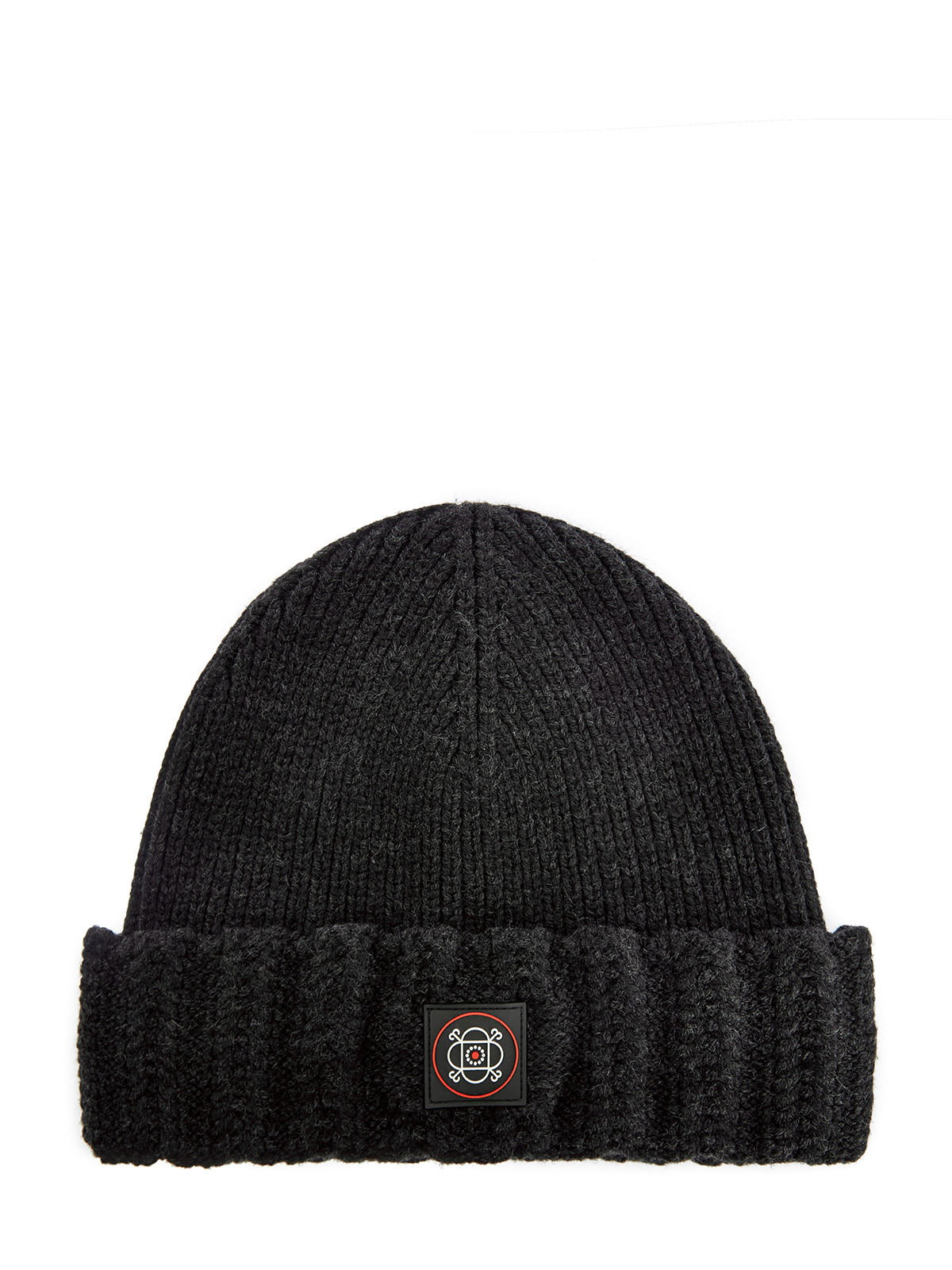 

Шапка фактурной вязки из шерсти и акрила с патчем, Черный, Шапка фактурной вязки из шерсти и акрила с патчем