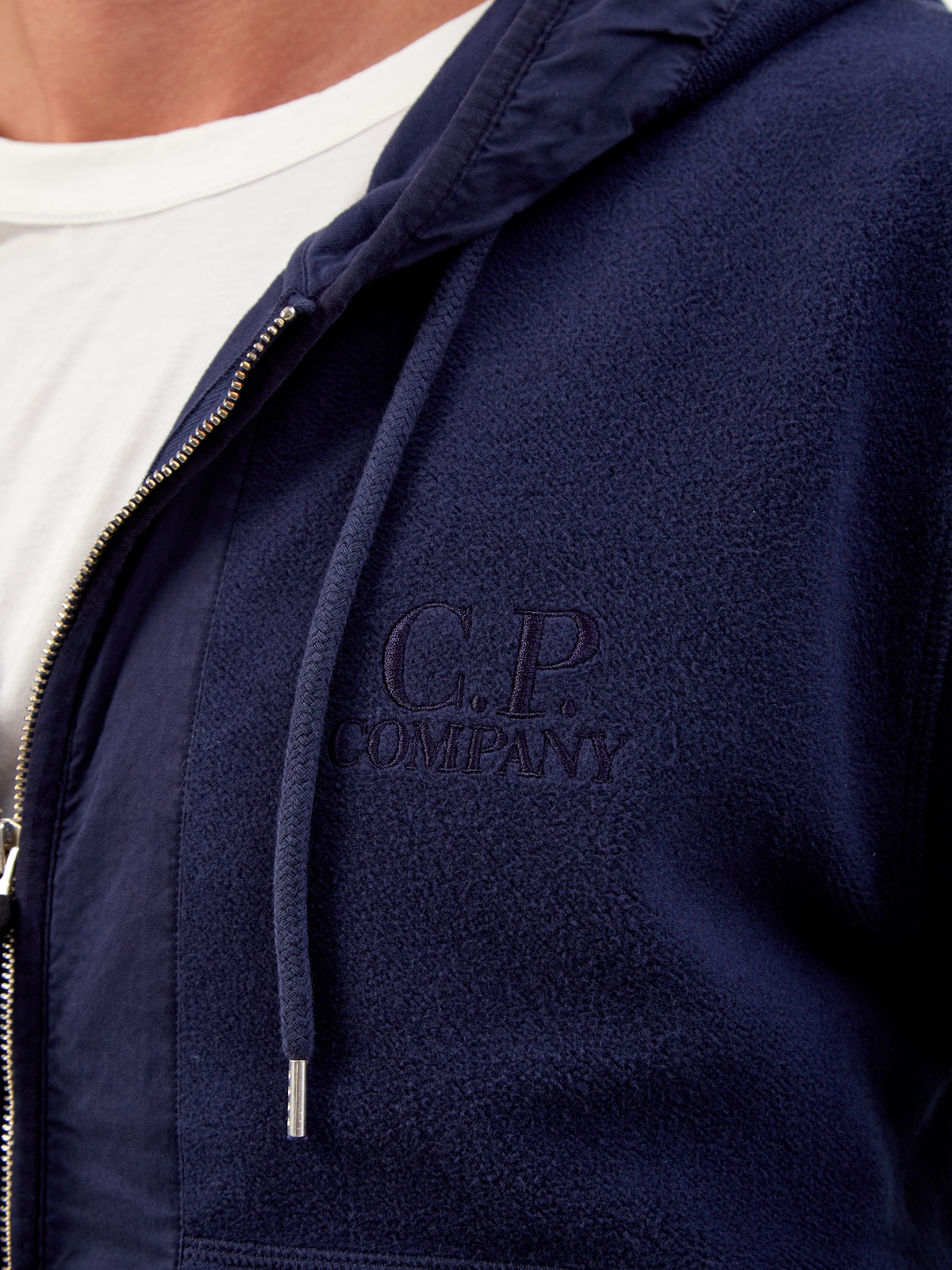 Толстовка из флиса с нейлоновой отделкой и вышитым логотипом C.P.COMPANY, цвет синий, размер M;L;XL - фото 5