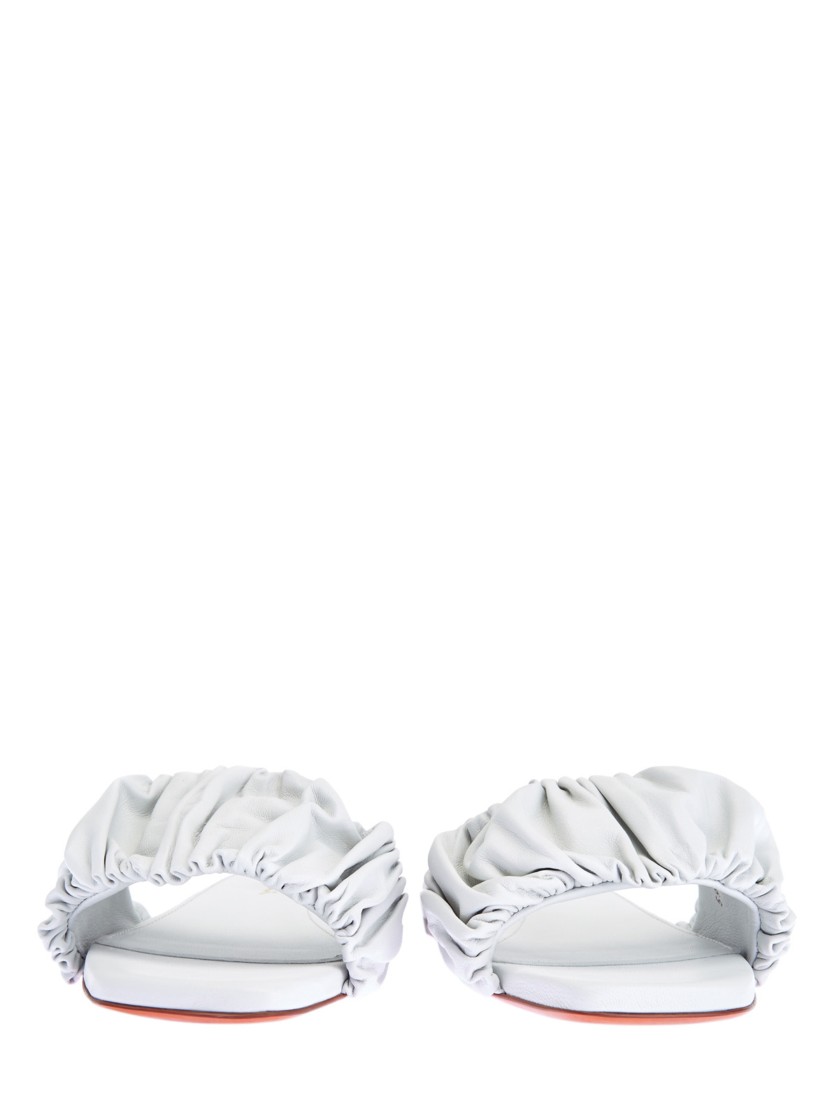 Мюли из кожи с эффектом драпировки