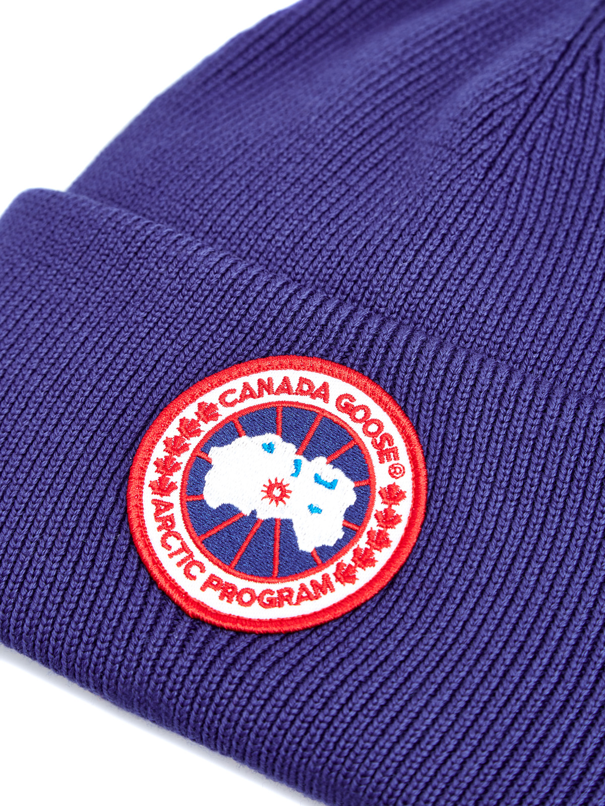 Шапка из шерсти эластичной вязки с макро-логотипом Arctic CANADA GOOSE, цвет синий, размер L;S - фото 3
