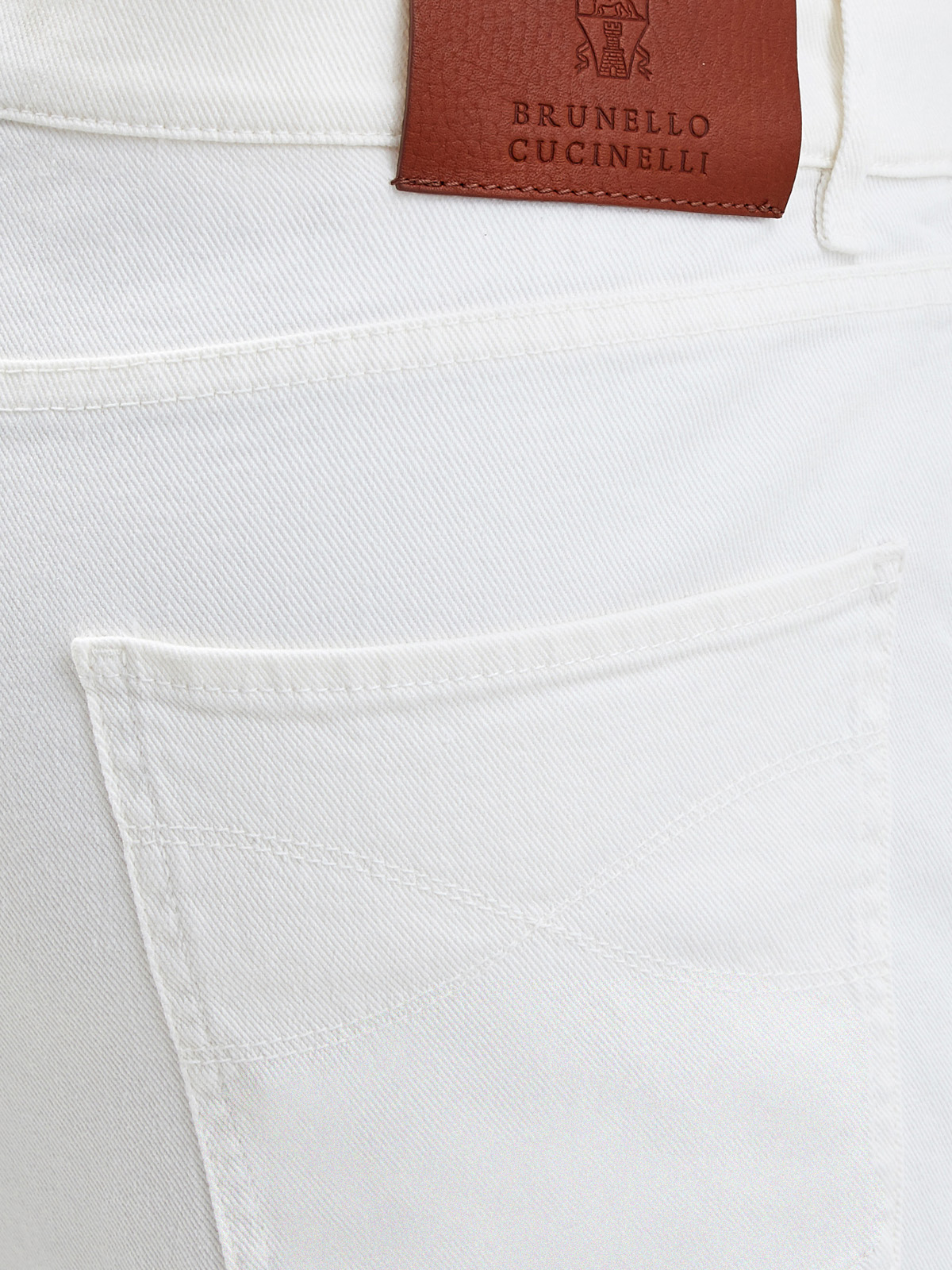 Джинсы в стиле sprezzatura из окрашенного вручную денима BRUNELLO CUCINELLI, цвет белый, размер 46;50;52 - фото 6