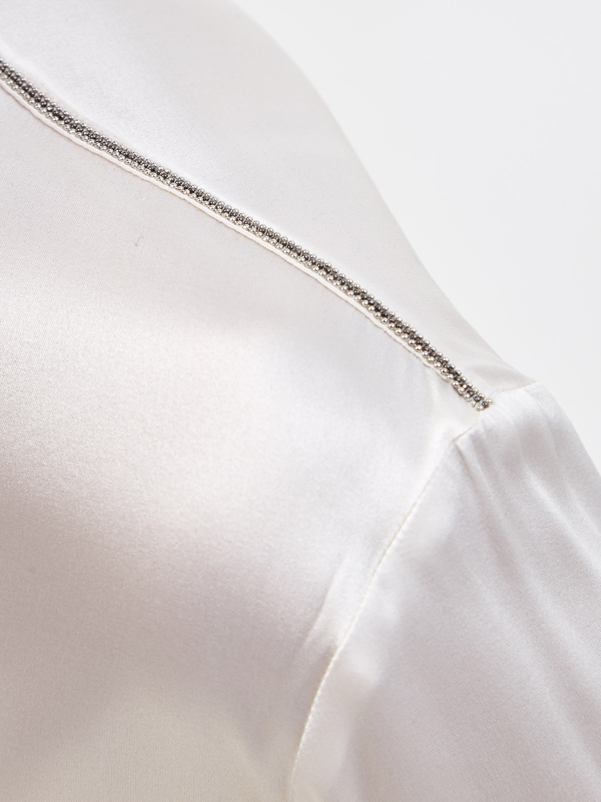Шелковая блуза с ювелирными цепочками Punto Luce PESERICO, цвет белый, размер 44;46;48 - фото 5