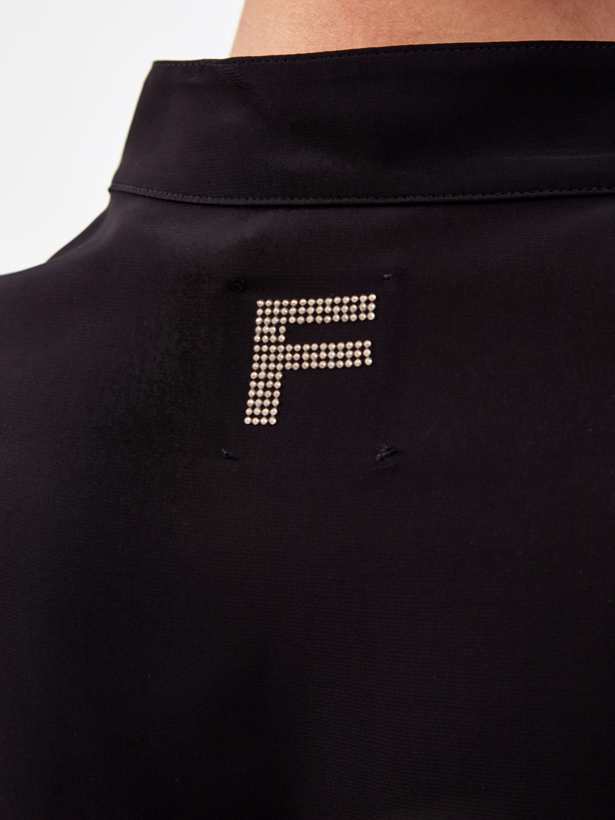 Пляжное платье-рубашка с символикой из кристаллов FISICO, цвет черный, размер S;L;XL;M - фото 5