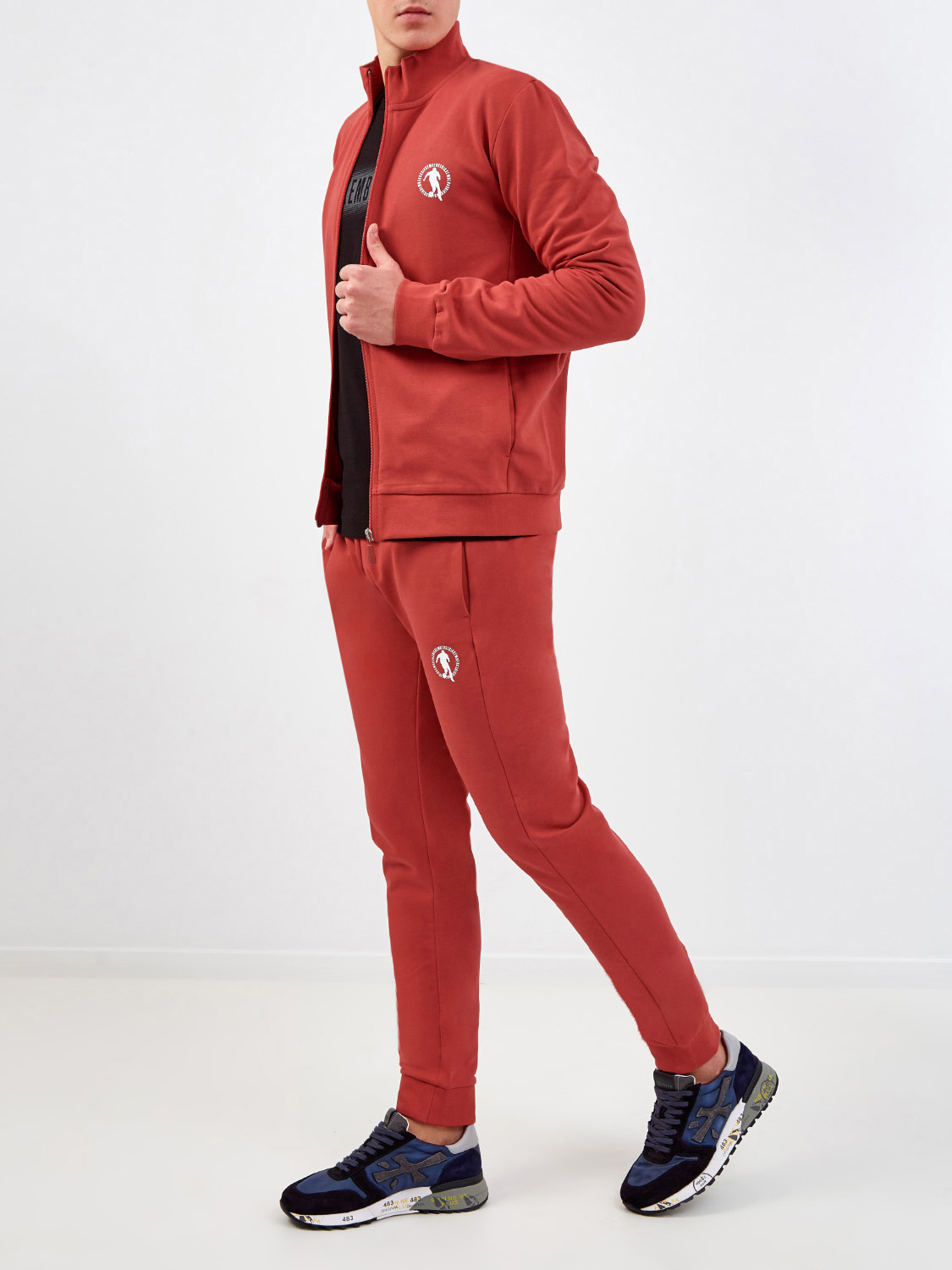 Хлопковая толстовка в спортивном стиле с логотипом Soccer BIKKEMBERGS, цвет красный, размер M;L;XL;2XL;3XL - фото 2