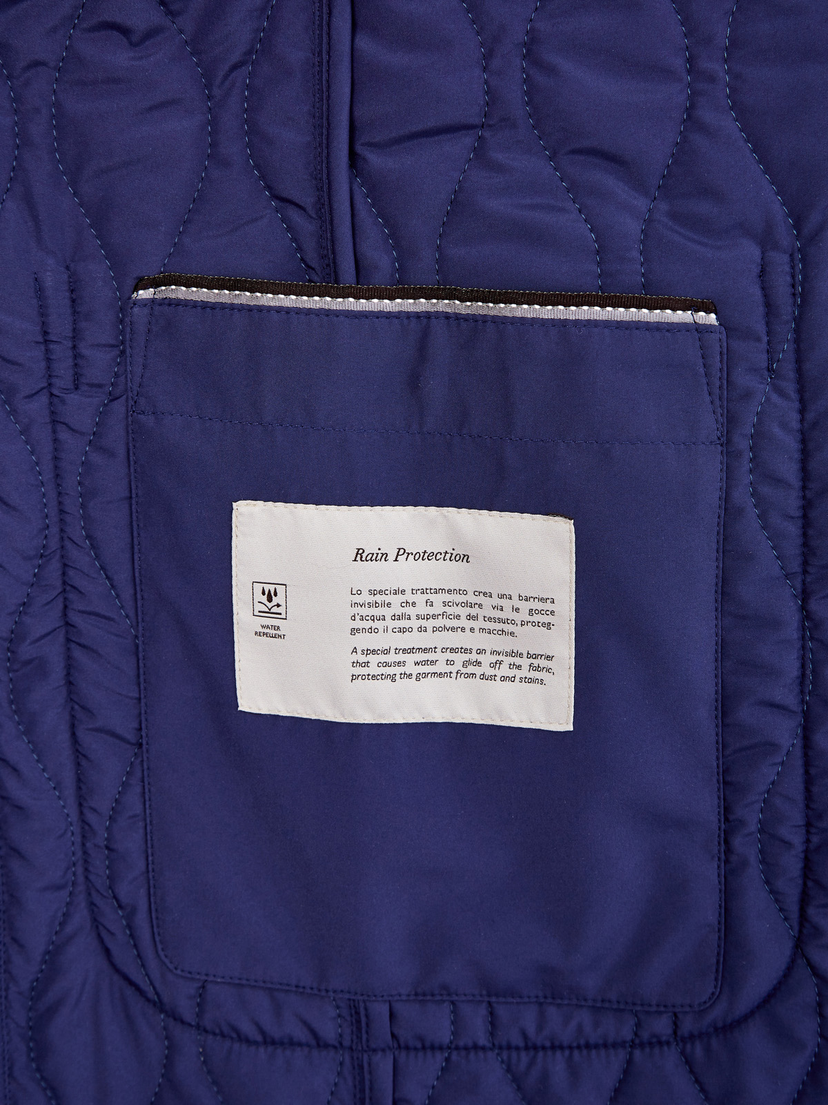 Стеганая куртка из водонепроницаемого нейлона Rain Protection CANALI, цвет синий, размер 52;54;56;58;50 - фото 6