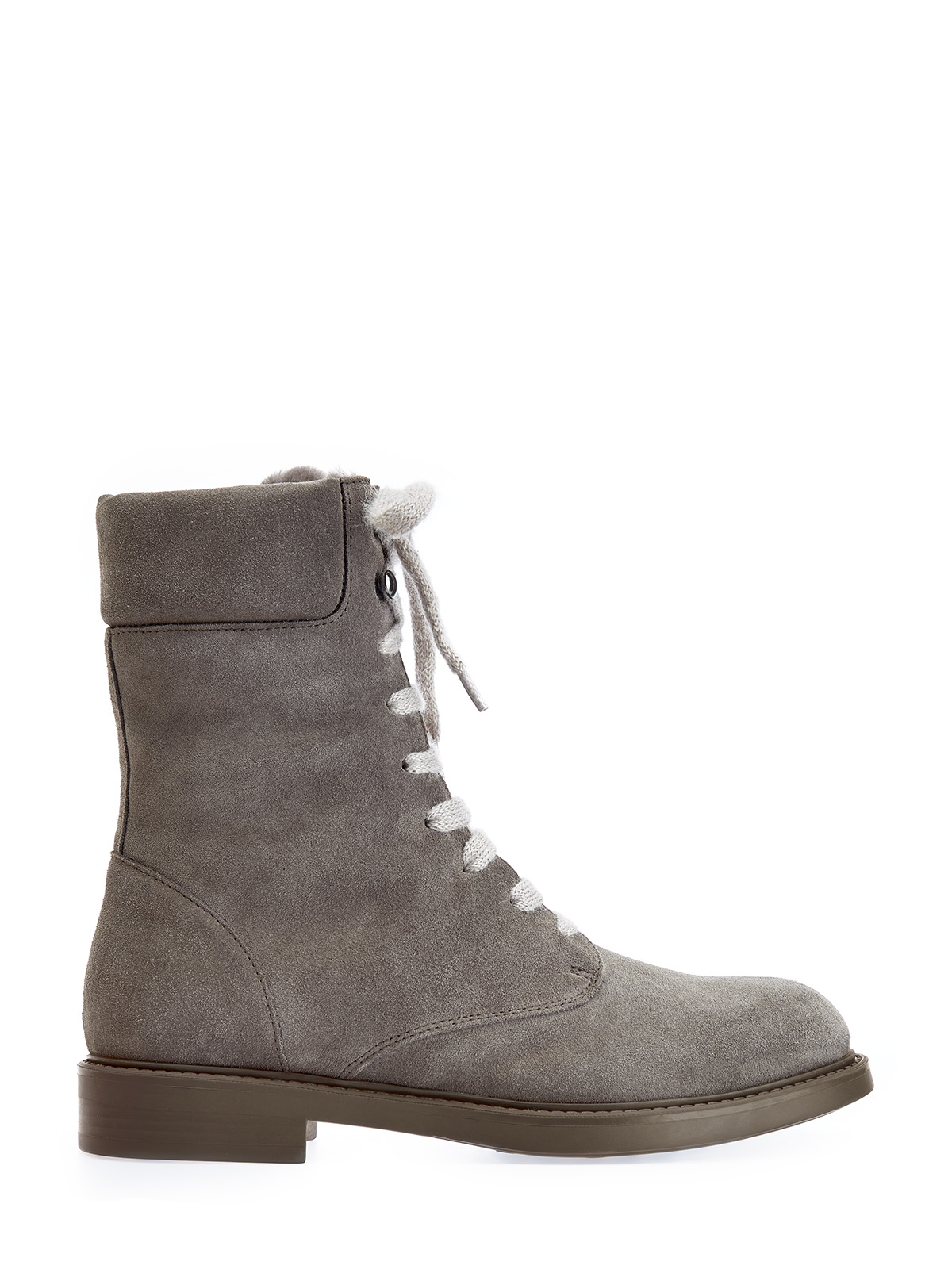 Высокие замшевые ботинки с подкладкой из овчины