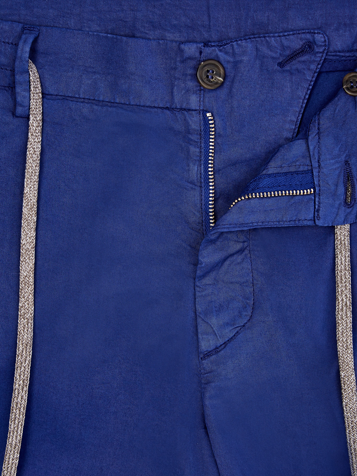 Брюки-чинос из лиоцелла и хлопка с поясом на кулиске CANALI, цвет синий, размер 52;54;56;58;60 - фото 4