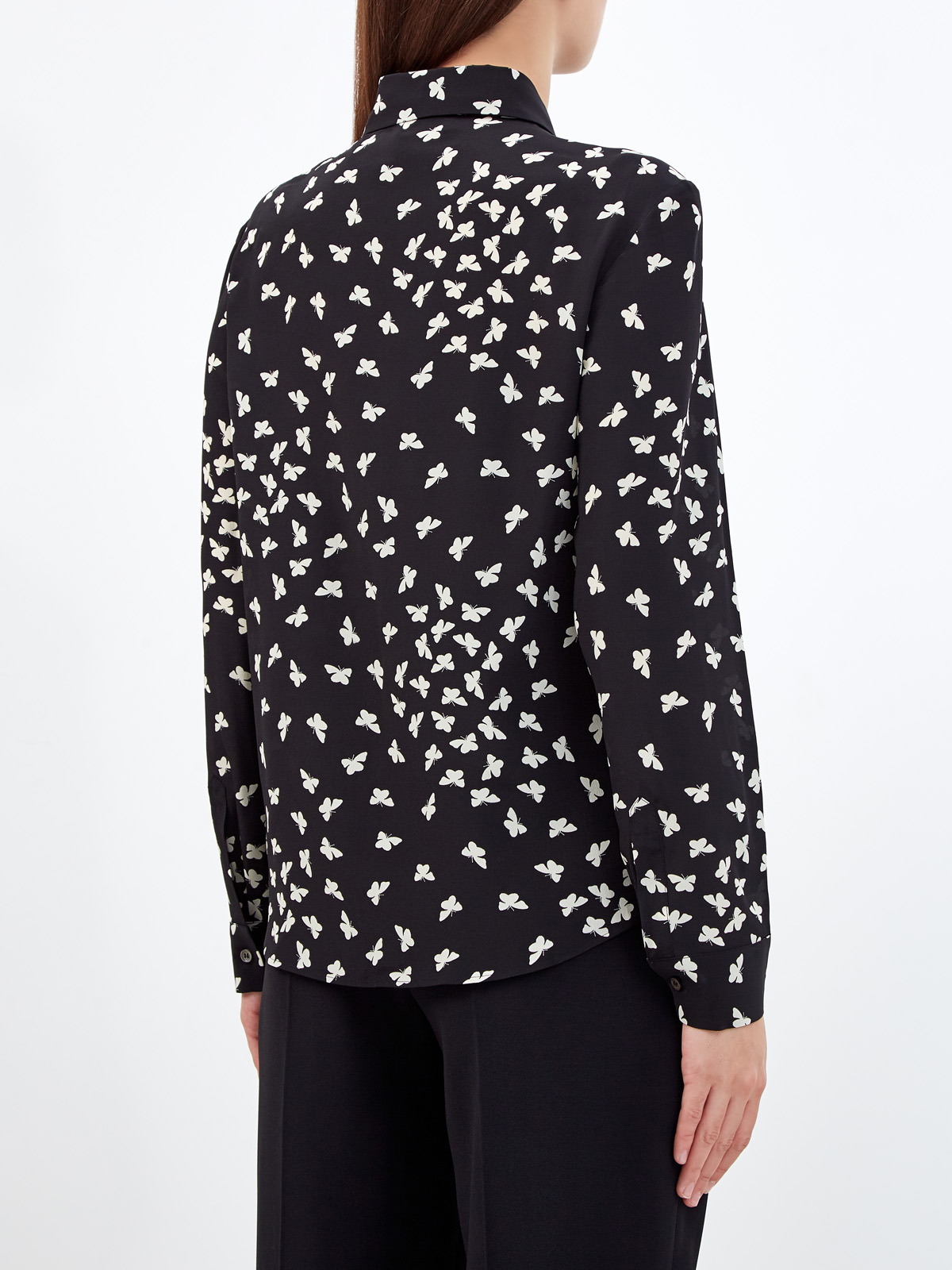 Шелковая блуза с принтом «Тысяча бабочек» REDVALENTINO, цвет мульти, размер M;XL;S - фото 4