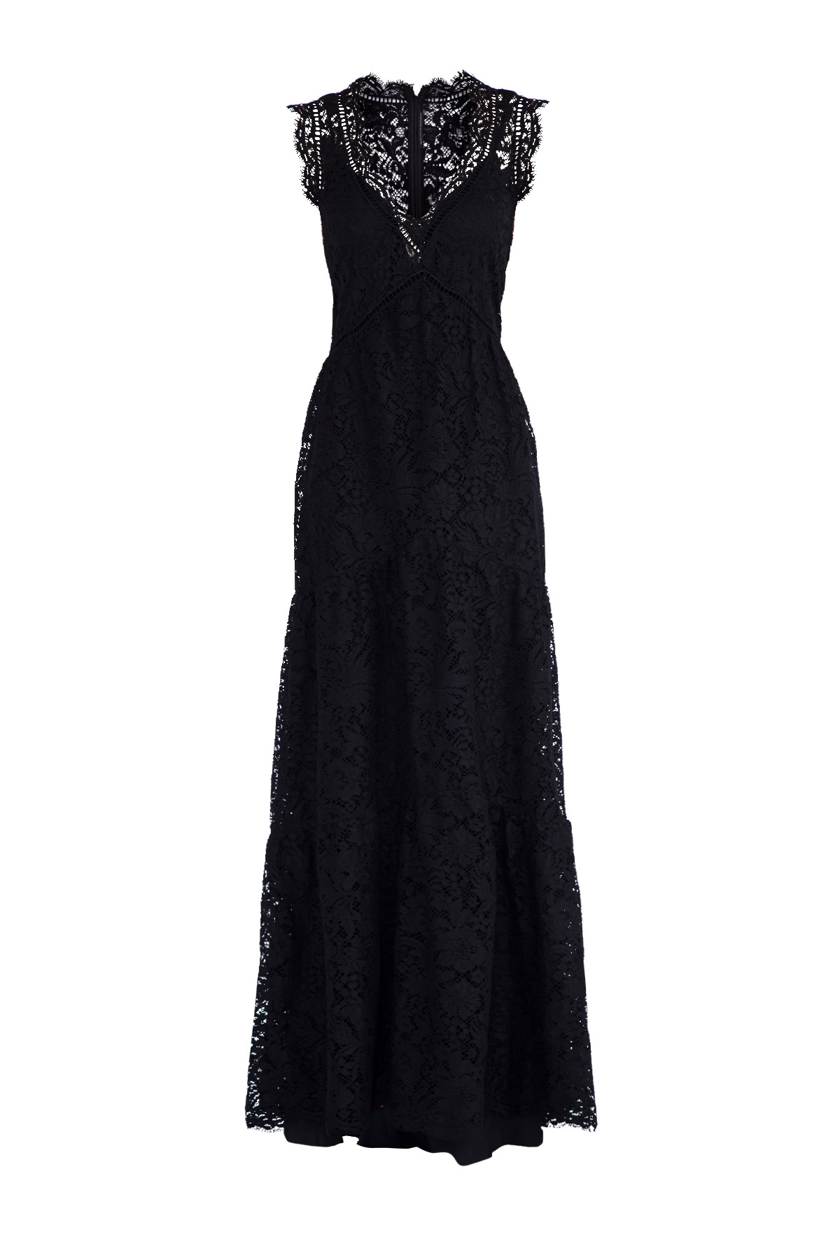 

Платье-макси из кружевного полотна ручной работы, Черный, Платье-макси из кружевного полотна ручной работы