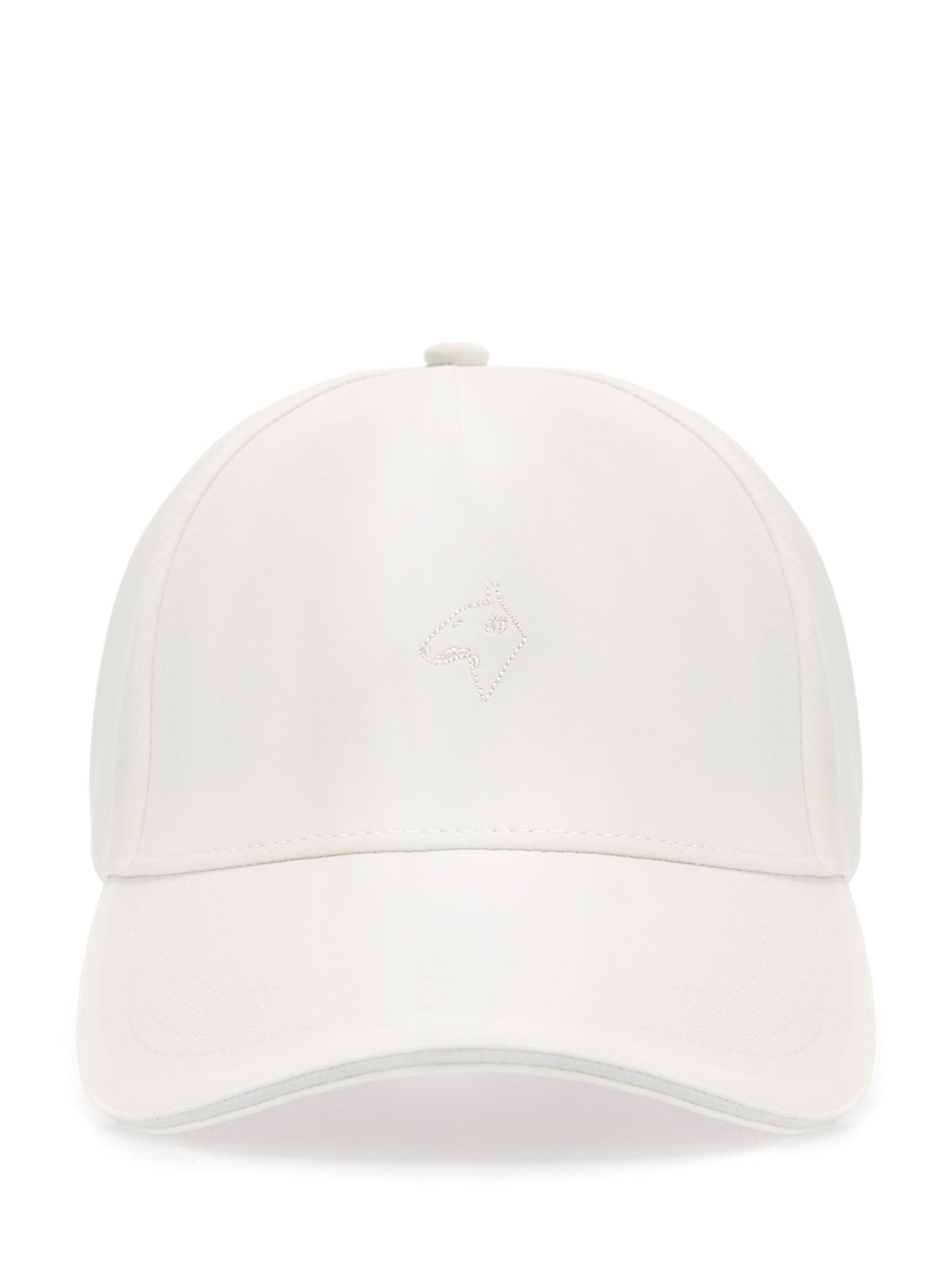 

Бейсболка из матового габардина с вышитым декором, Белый, Бейсболка из матового габардина с вышитым декором