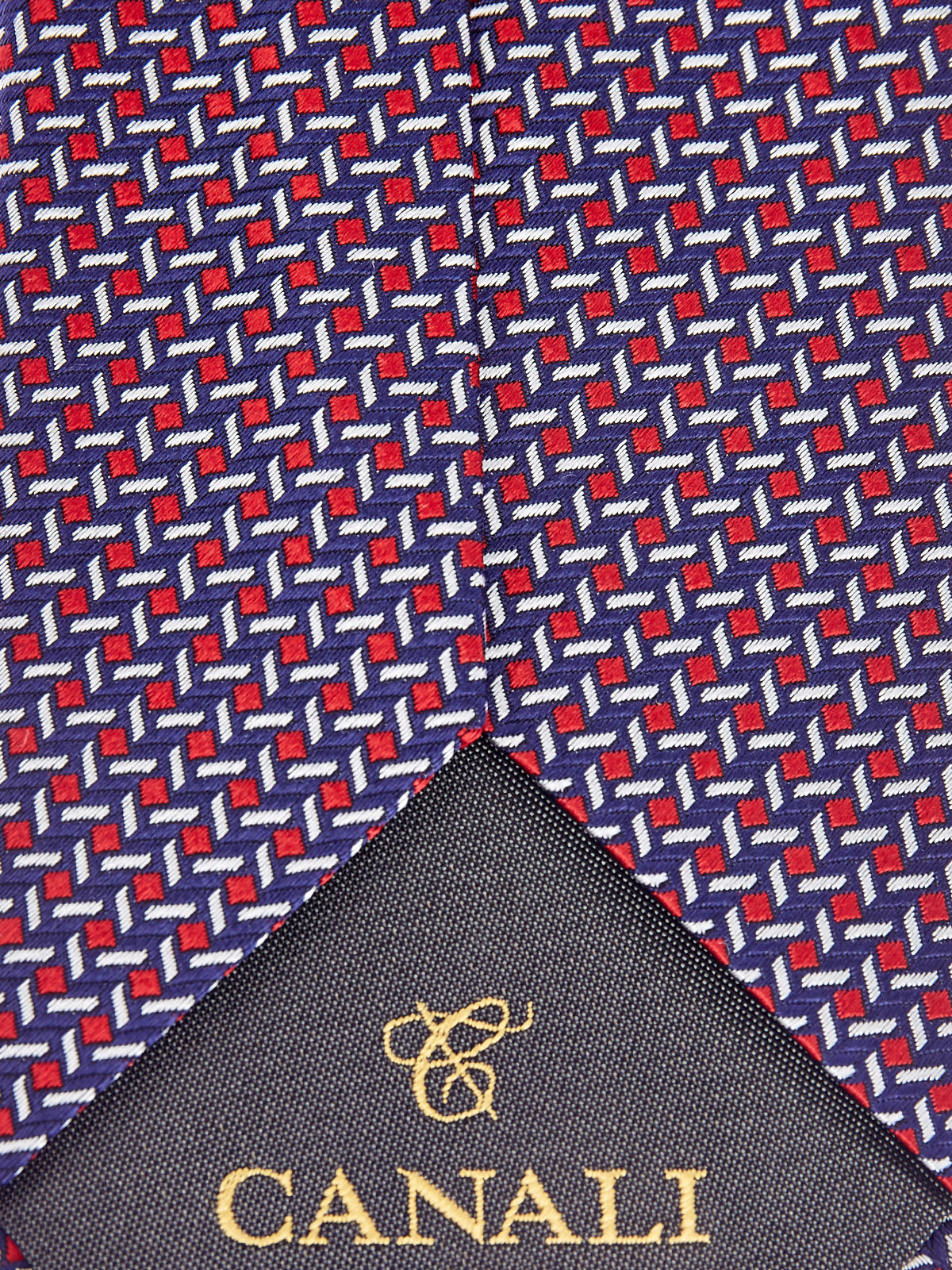 Шелковый галстук с текстурным геометрическим принтом CANALI, цвет мульти, размер M - фото 4