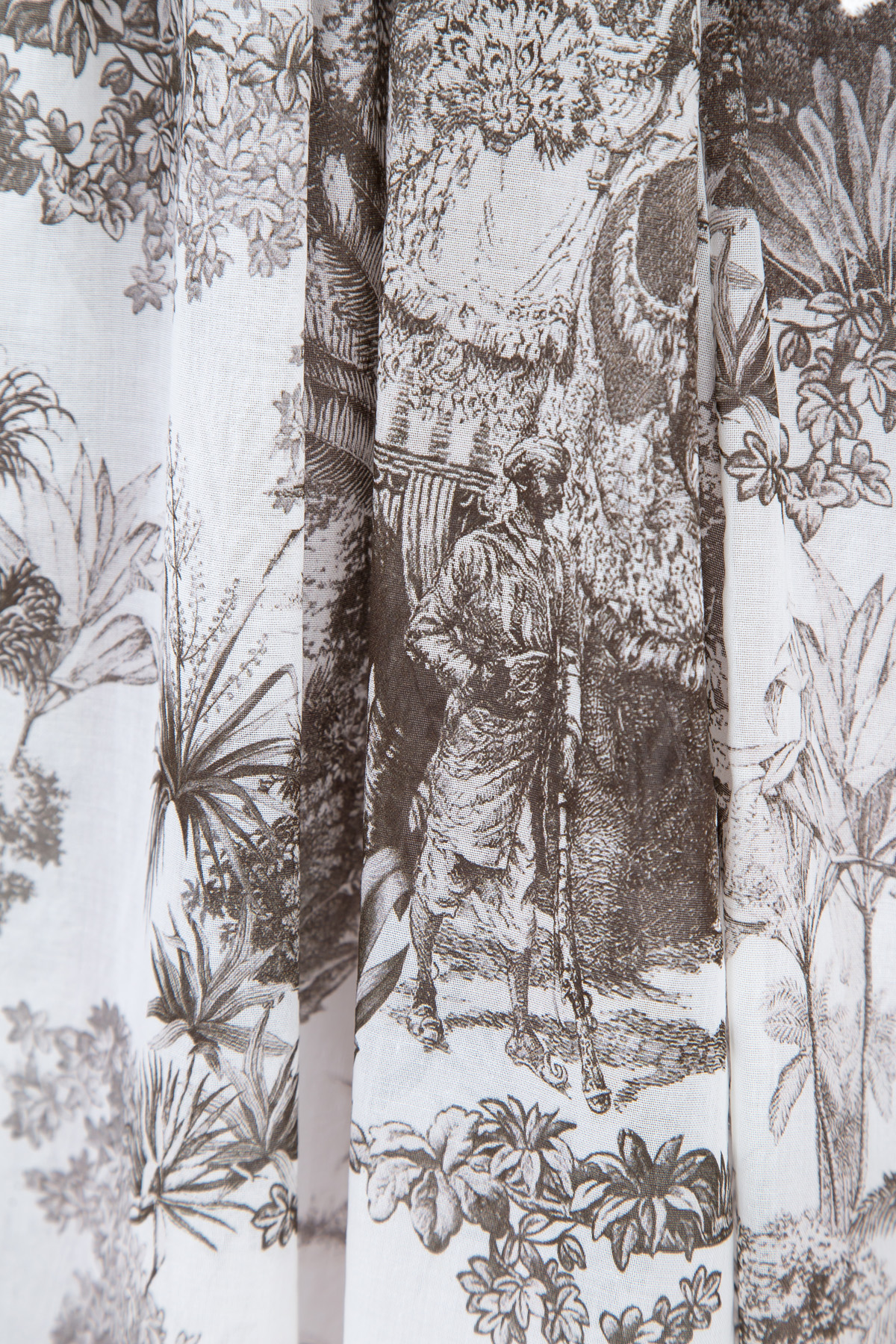 Юбка в складку с тропическим монохромным мотивом ROCHAS, цвет мульти, размер 40 - фото 5