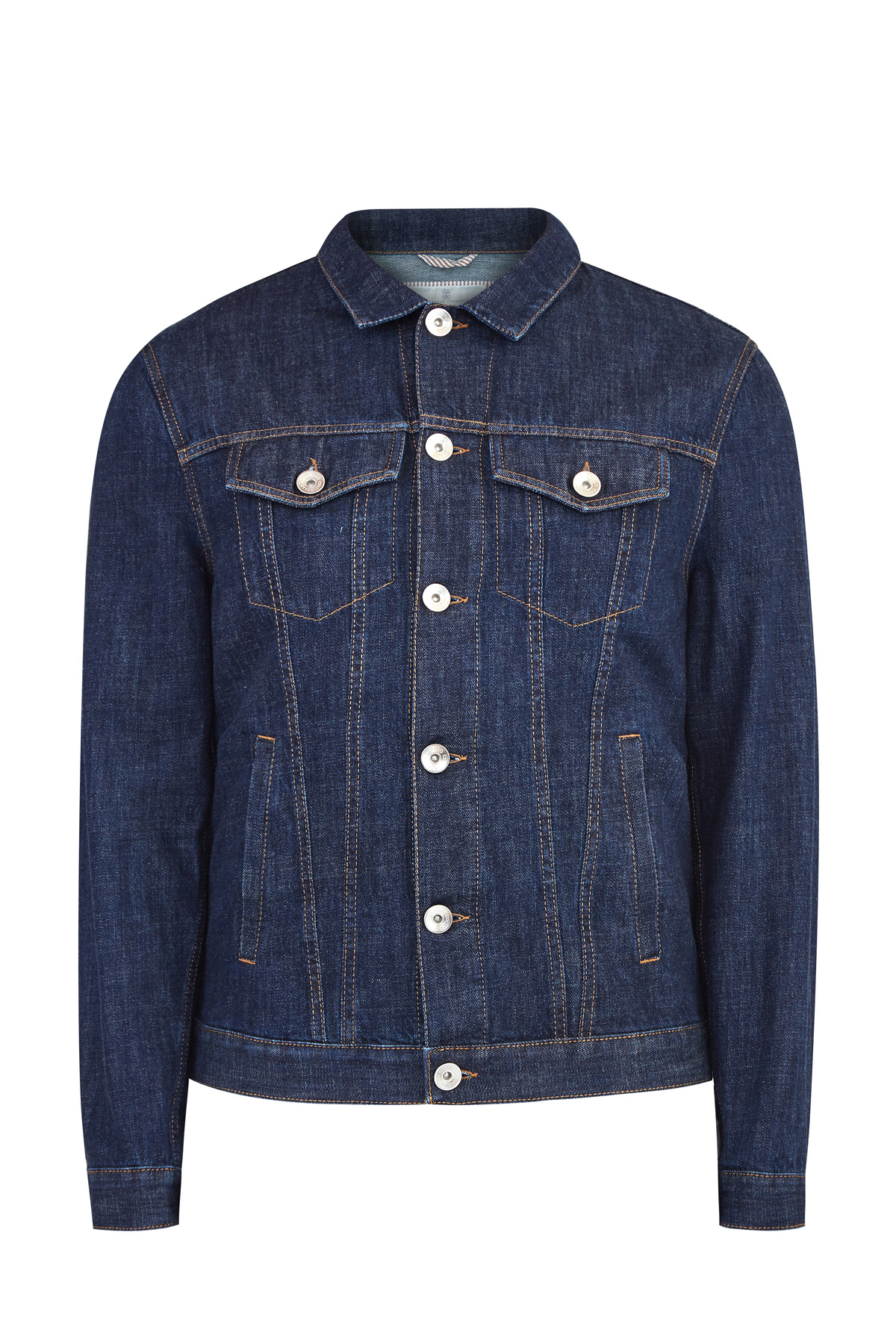 Куртка из плотного денима в стиле sprezzatura BRUNELLO CUCINELLI, цвет синий, размер 56;58 - фото 1