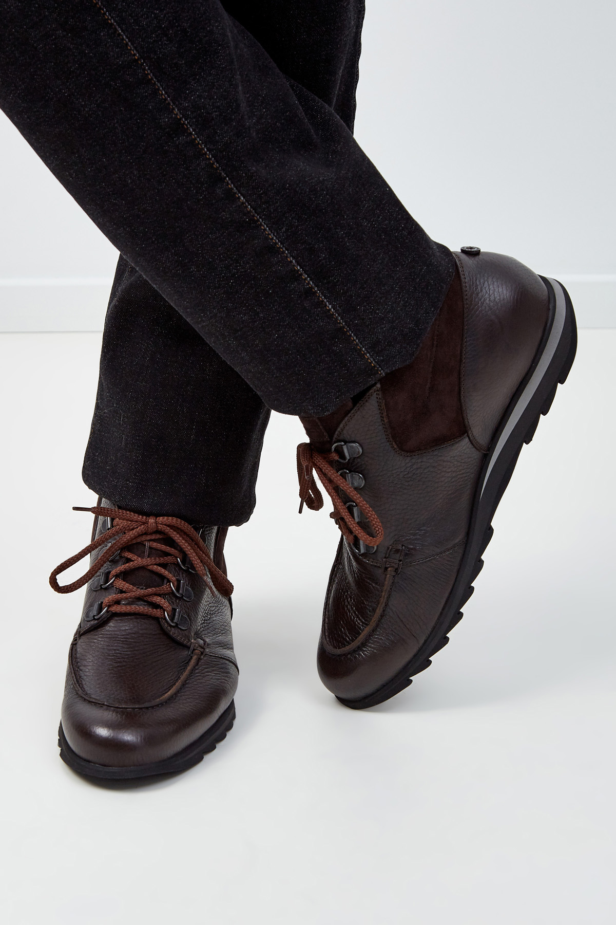 Кожаные ботинки-топсайдеры на подкладке из меха BARRETT, цвет коричневый, размер 40.5;43;44 - фото 2