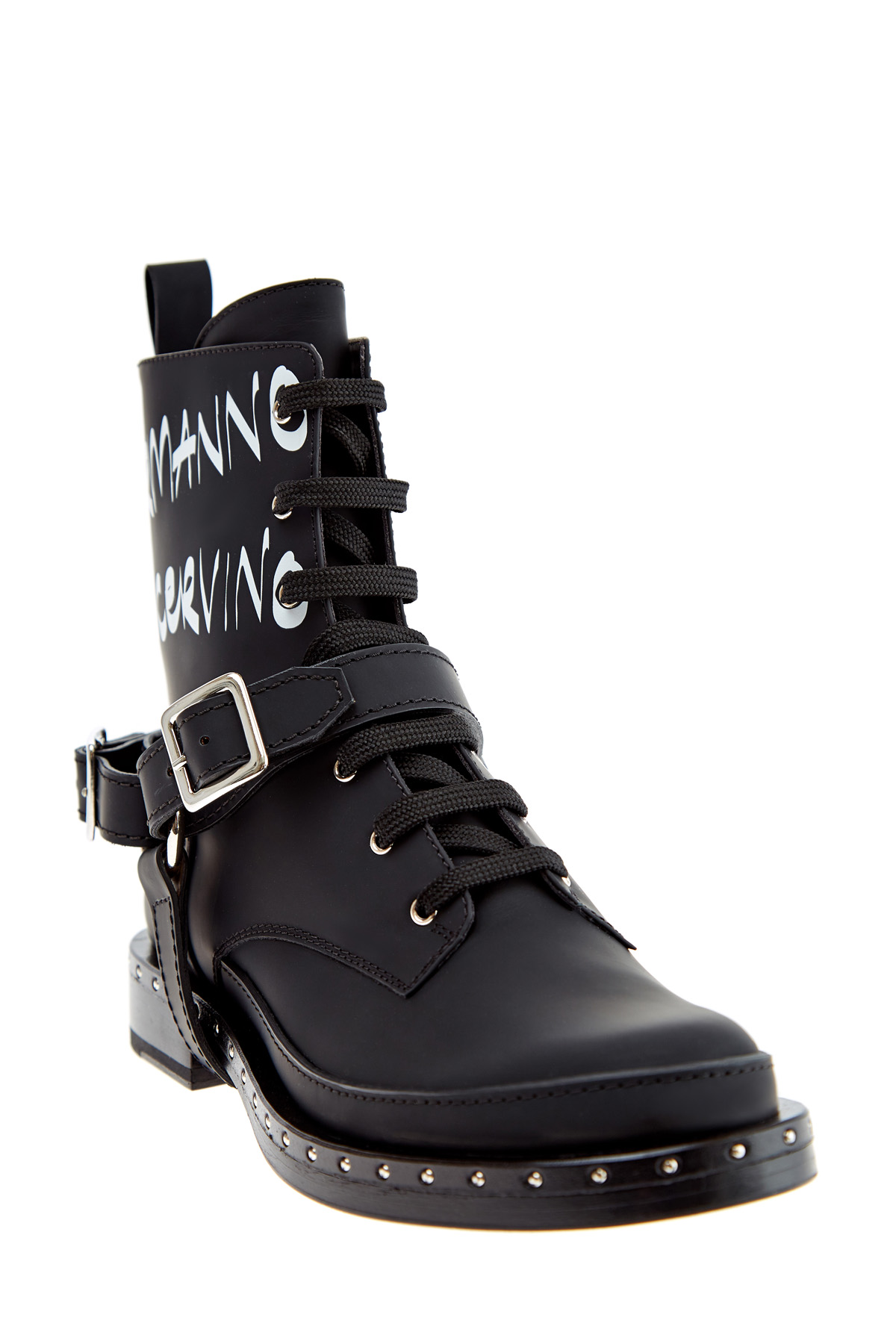 Водонепроницаемые кожаные ботинки с отделкой в стиле вестерн ERMANNO SCERVINO, цвет черный, размер 36;37 - фото 3