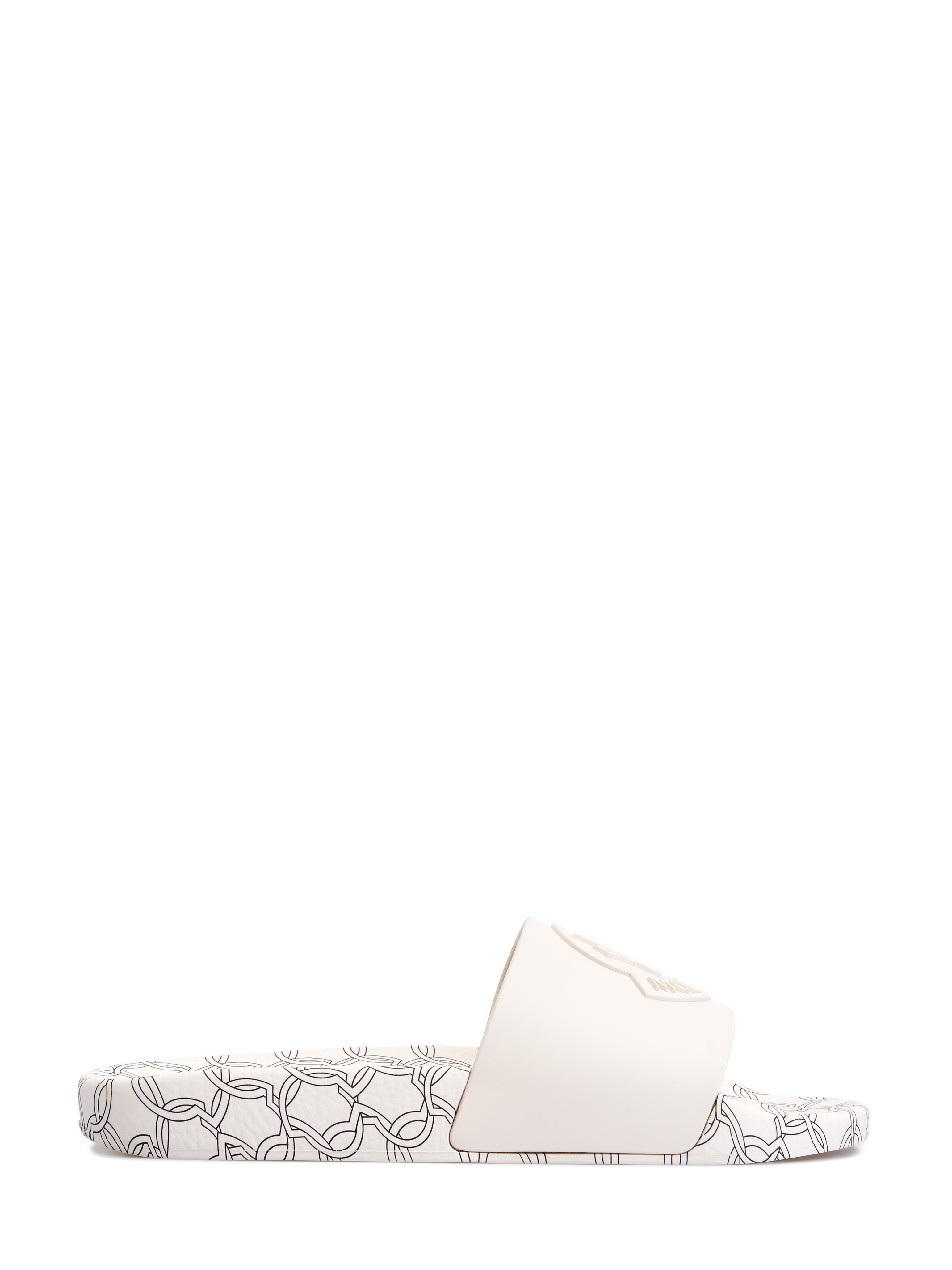 Шлепанцы Jeanne с объемным логотипом бренда MONCLER, цвет белый, размер 36;37;38;39;40