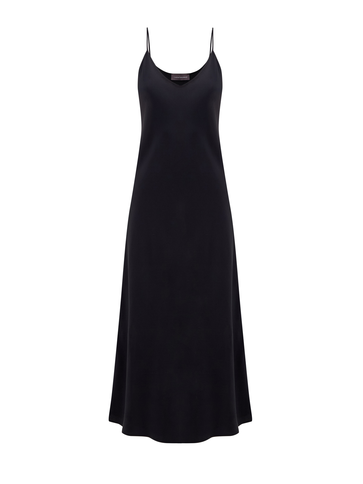 Платье в бельевом стиле из гладкого ацетата и шелка LORENA ANTONIAZZI, цвет черный, размер 42;44;46;40