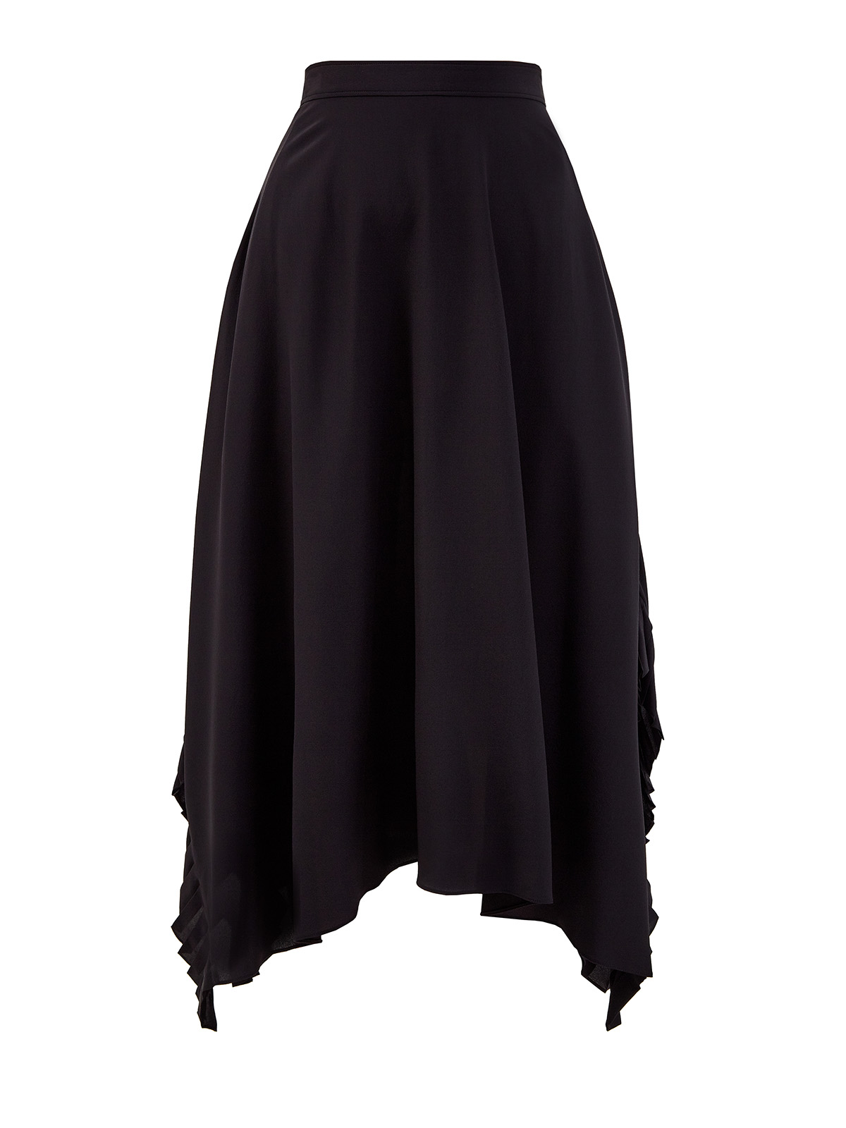 Шелковая юбка Ashlyn с асимметричным подолом STELLA McCARTNEY черного цвета