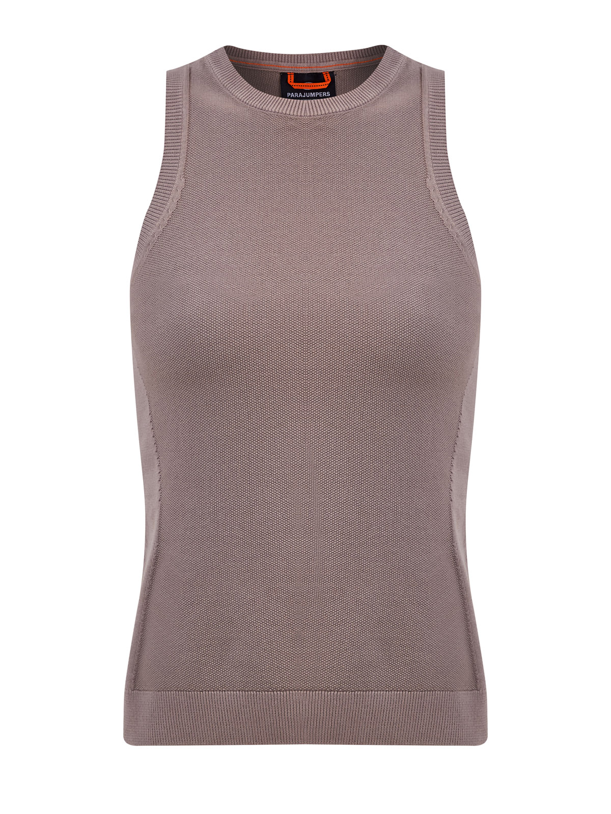 

Облегающий топ-халтер из фактурного хлопка с патчем, Коричневый, Облегающий топ-халтер из фактурного хлопка с патчем