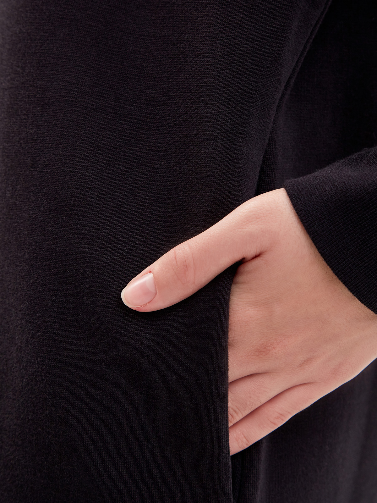 Платье-толстовка из гладкого хлопкового футера с логотипом MONCLER, цвет черный, размер S;M;XS - фото 6