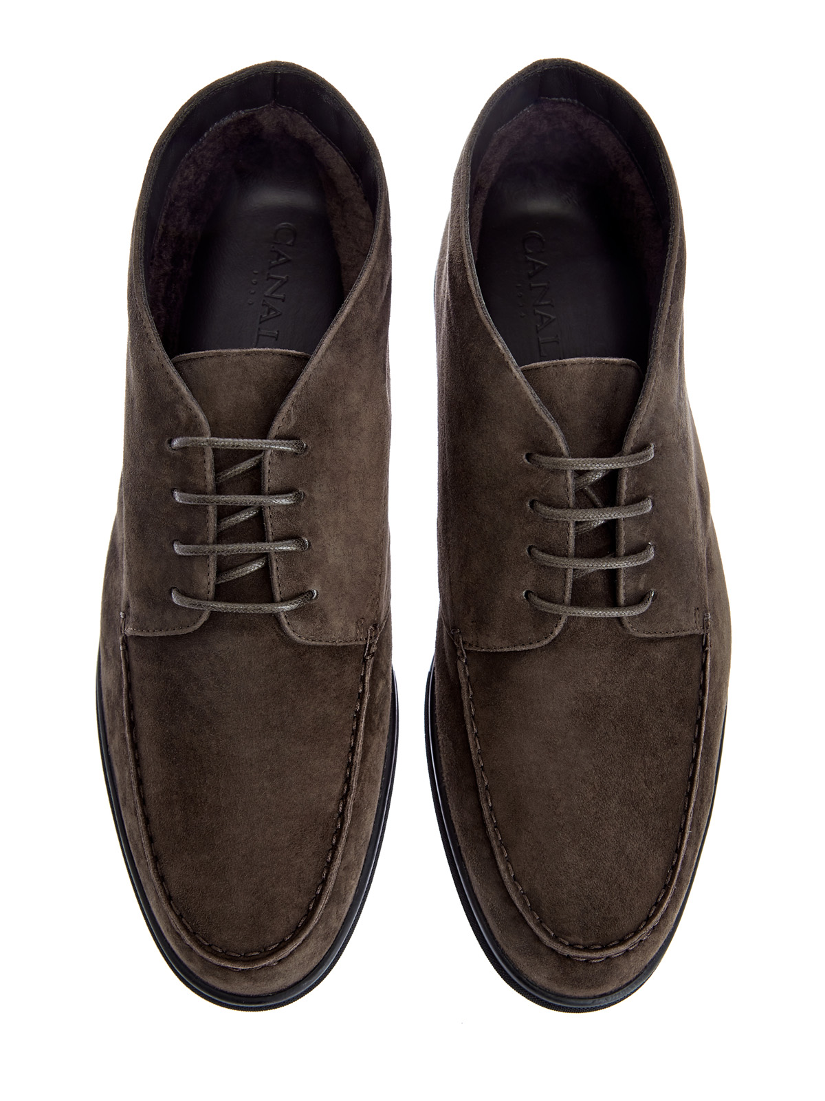 Замшевые ботинки-дерби на подкладке из овчины CANALI, цвет коричневый, размер 41;41.5;42;42.5;43;43.5;44 - фото 5