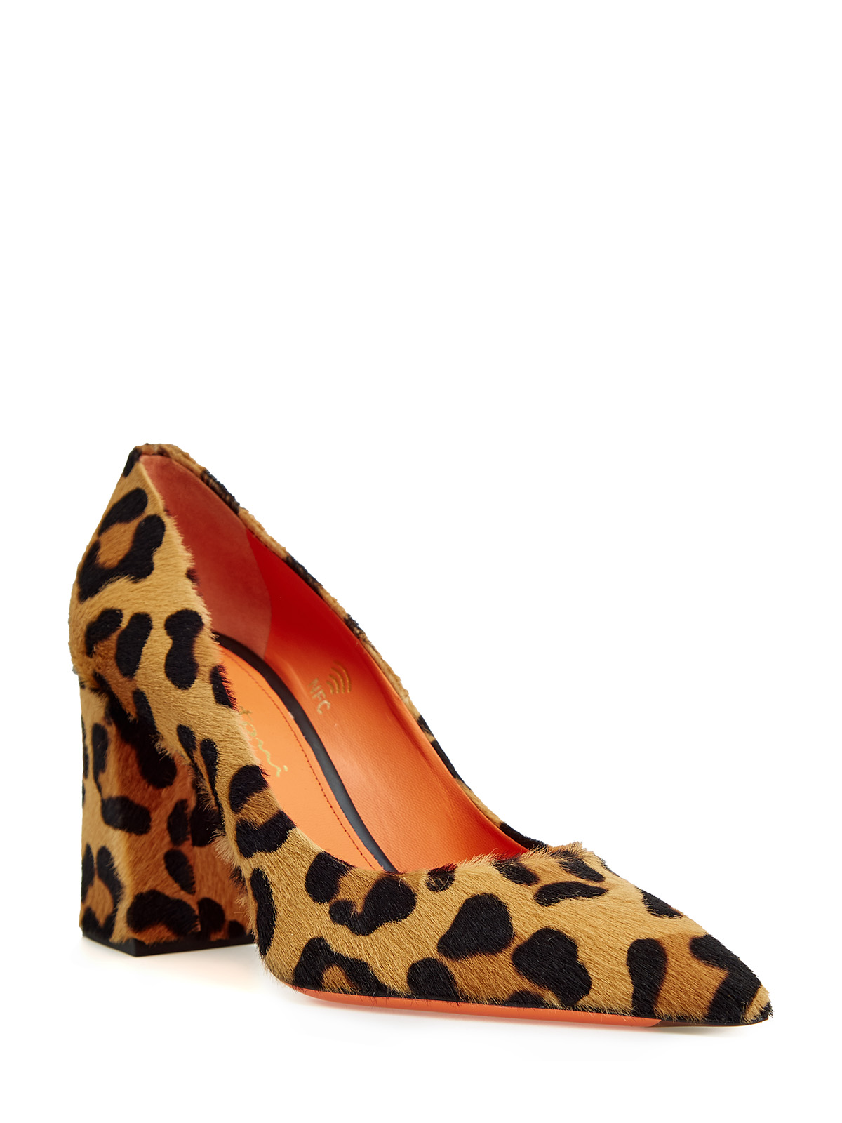 Туфли из меха с леопардовым принтом SANTONI, цвет мульти, размер 37.5;38.5;39;40;37 - фото 2
