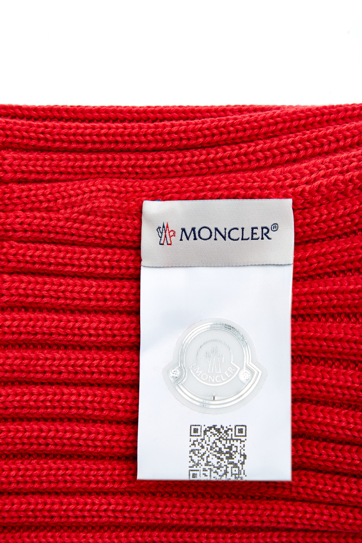 Шерстяная шапка с помпоном из меха в тон MONCLER, цвет красный, размер M - фото 5