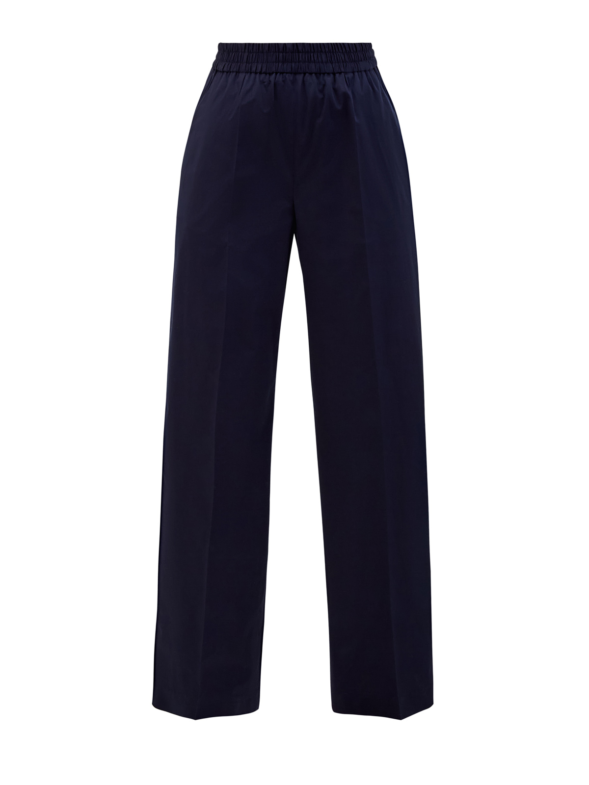 Свободные брюки-палаццо из хлопка с эластичным поясом ELEVENTY, цвет синий, размер 40;42;44;46 - фото 1