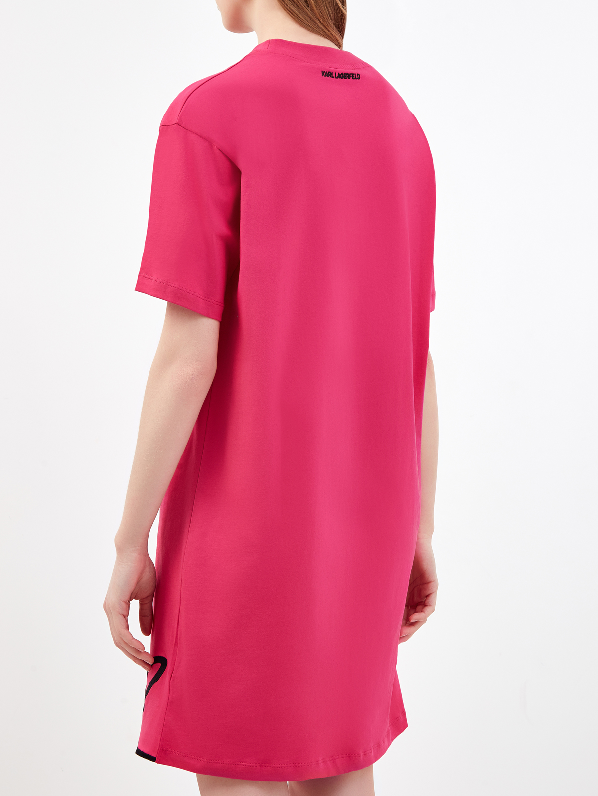 Платье из органического хлопка с декором K/Signature KARL LAGERFELD, цвет розовый, размер M;L;S Платье из органического хлопка с декором K/Signature - фото 4