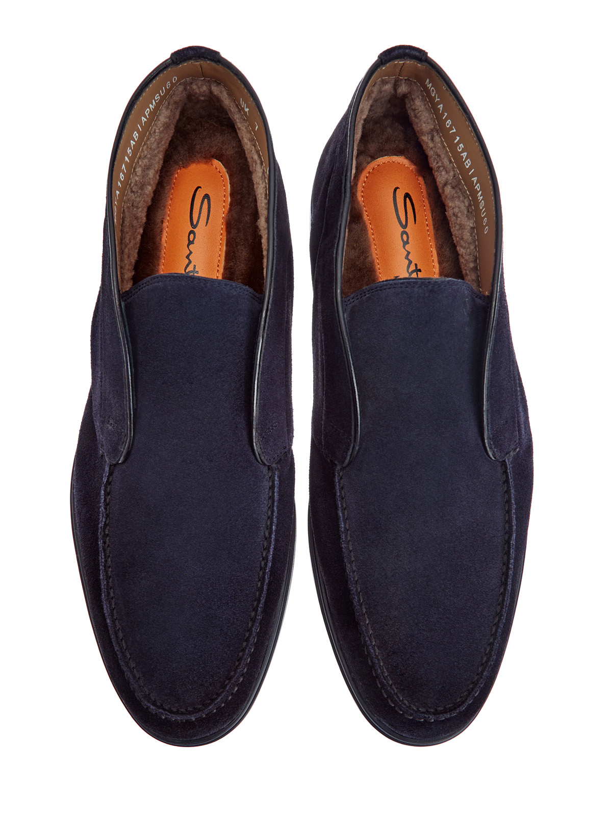 Замшевые ботинки с внутренней отделкой из овчины SANTONI, цвет синий, размер 40;41;41.5;42;42.5;43;43.5;44;45 - фото 5